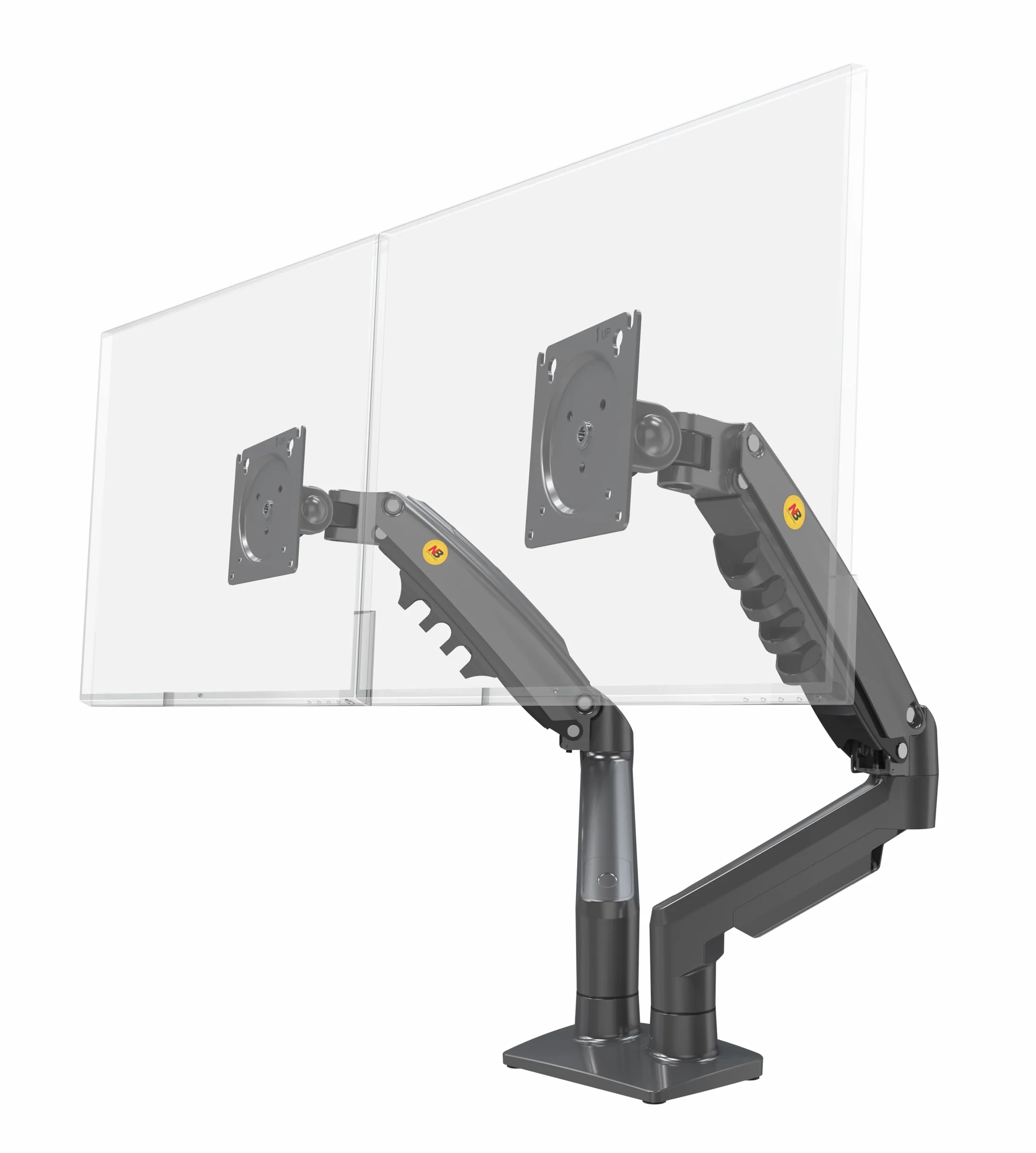 Support de Bureau pour 2 écrans PC LCD LED 17"-27" réglage Plusieurs Axes Pivot Ressort à gaz 2x9 kg