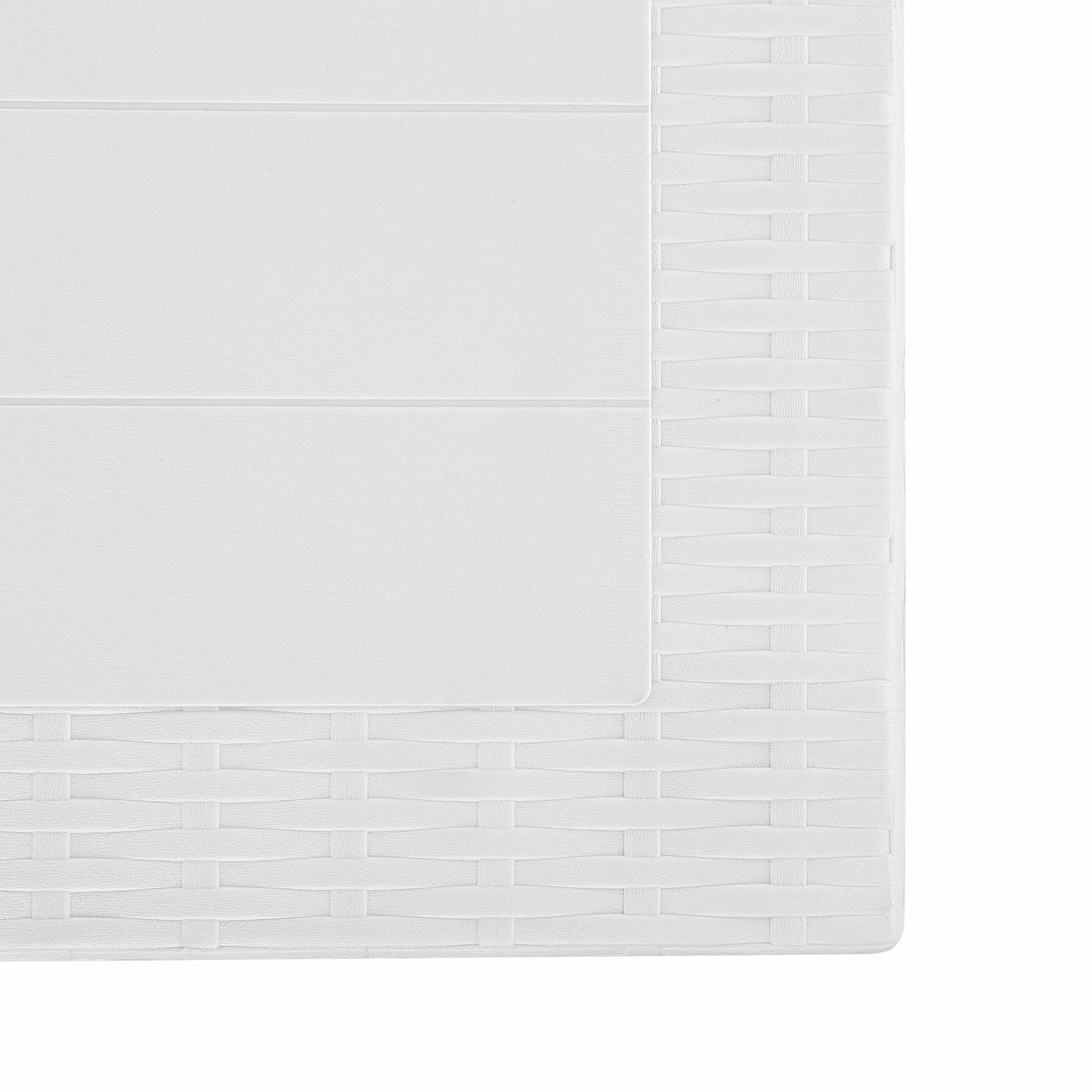 Beliani Table d'Extérieur Carrée 80 x 80 cm Blanche Effet Rotin pour Jardin ou Terrasse