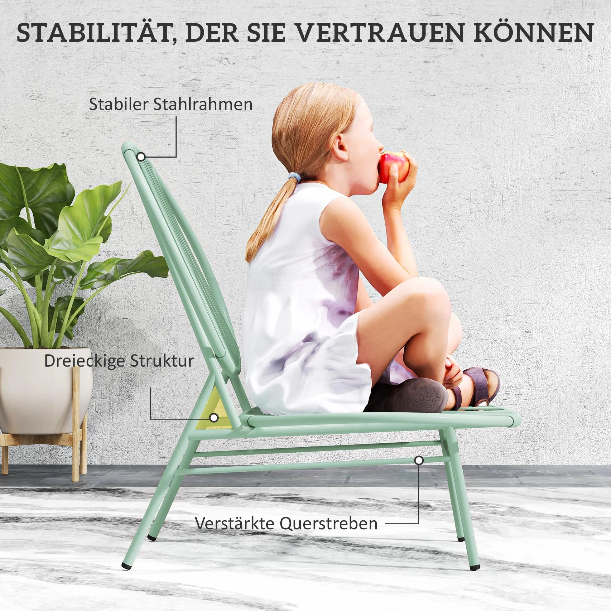 Outsunny Bistro Set 3 pièces en acier résistant aux intempéries meubles de jardin table de bistrot chaises ergonomiques