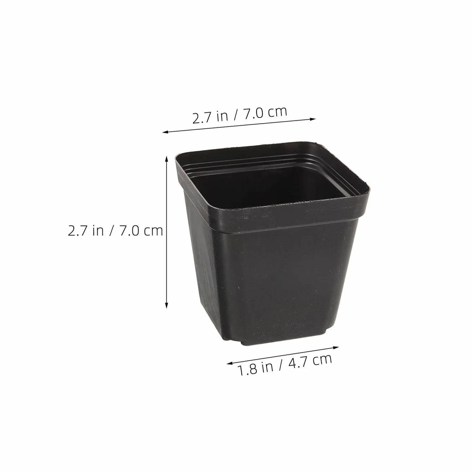 VICASKY 100 Pièces Pots de Pépinière Carrés Noirs avec Drainage Plastique Réutilisables pour Semis