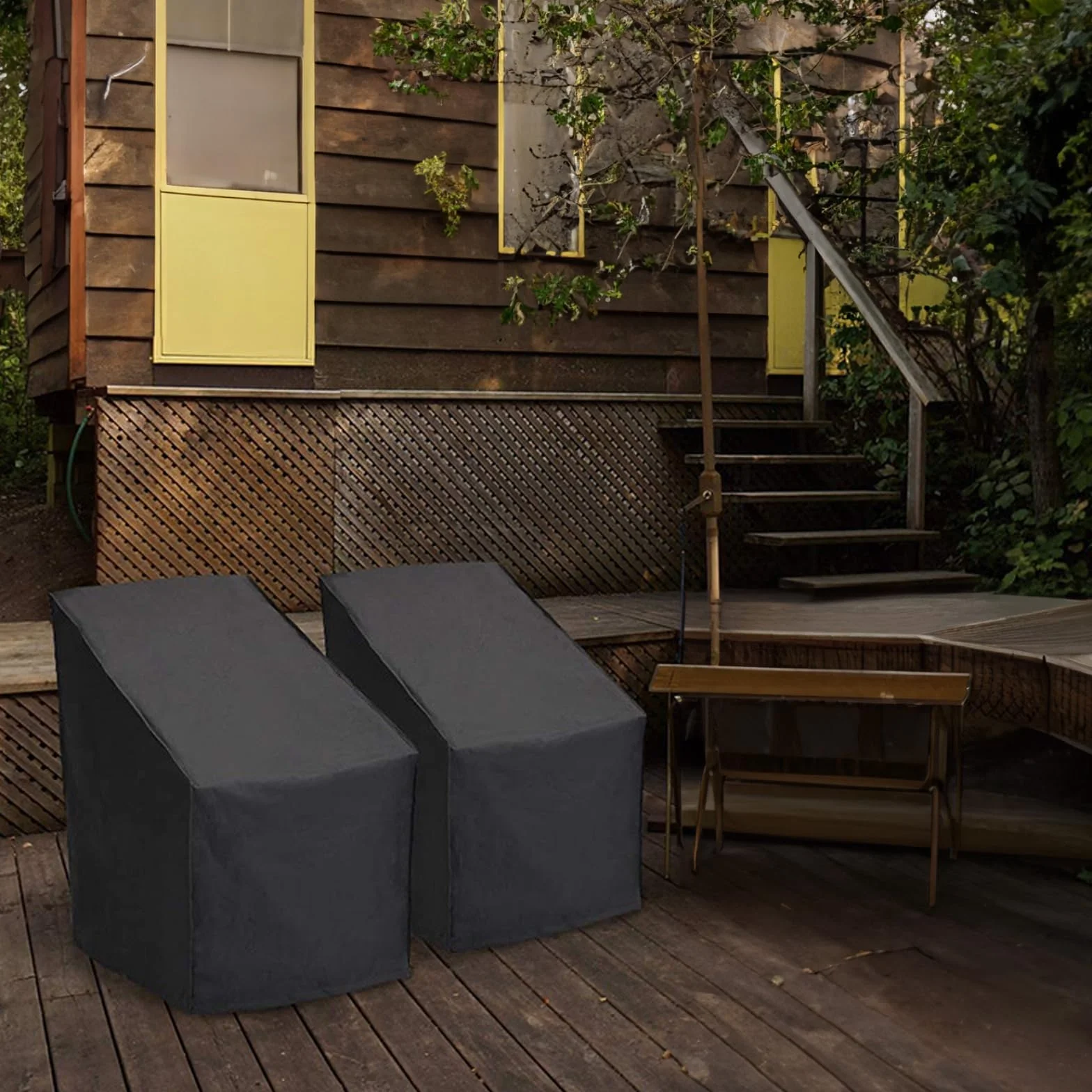 Housse de Chaise de Jardin 210D Tissu Oxford 65x65x120 cm Noir