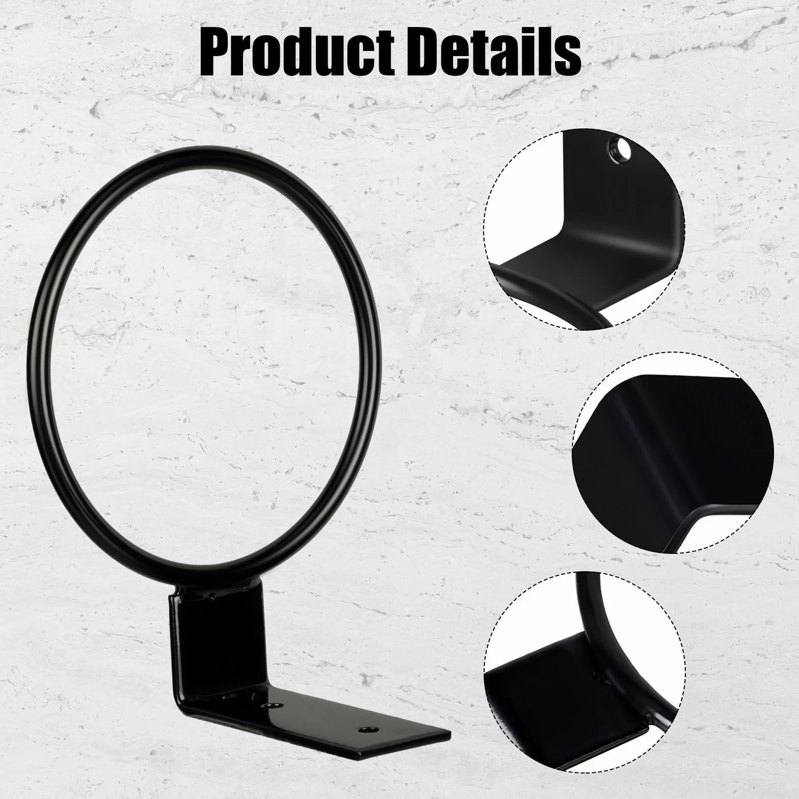 Lot de 20 anneaux de suspension murale pour pot de fleurs en métal pour balcon, maison, jardin, cour, noir (10,2 cm)