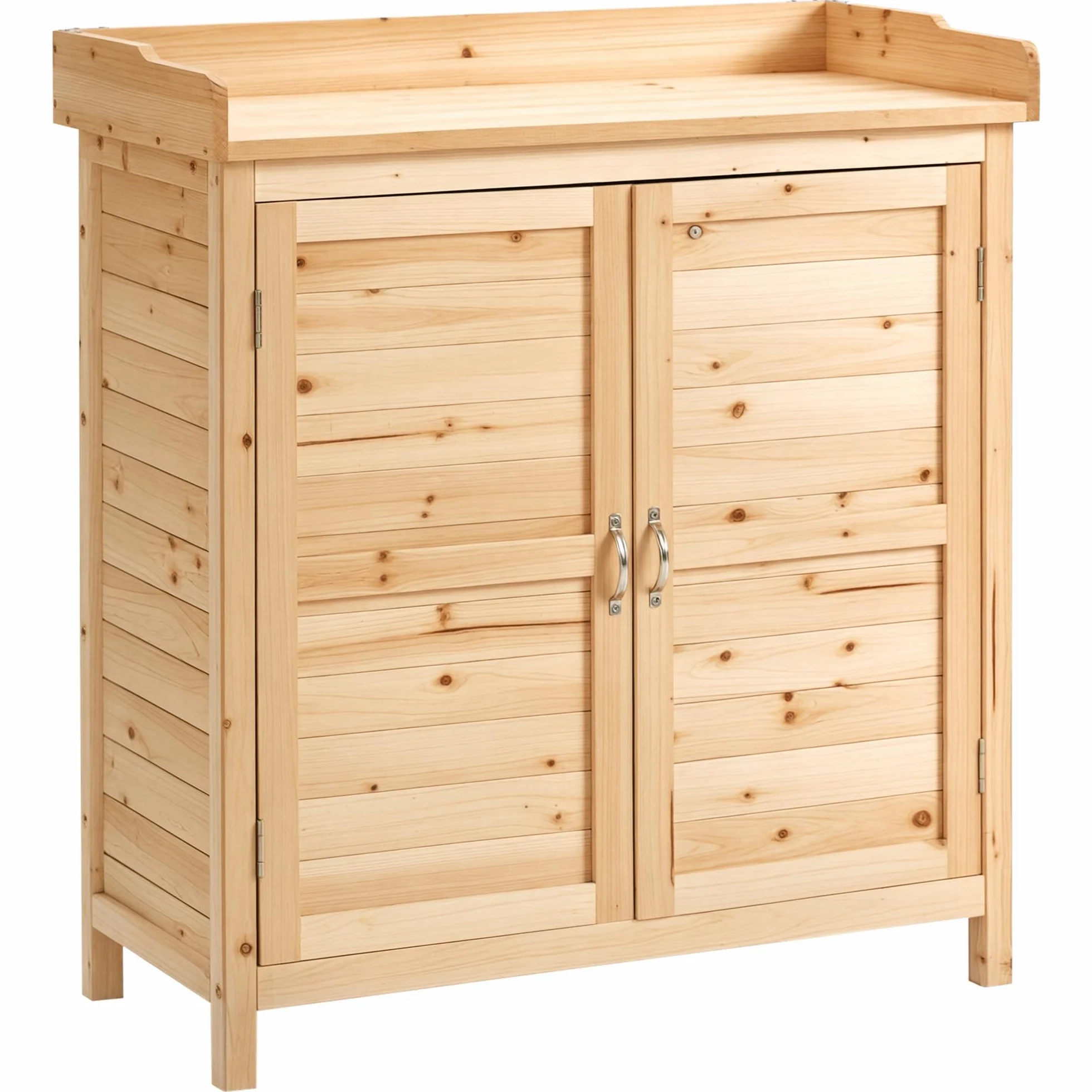 Outsunny Armoire de Jardin en Bois Massif Sapin 83x40x92 cm Double Porte