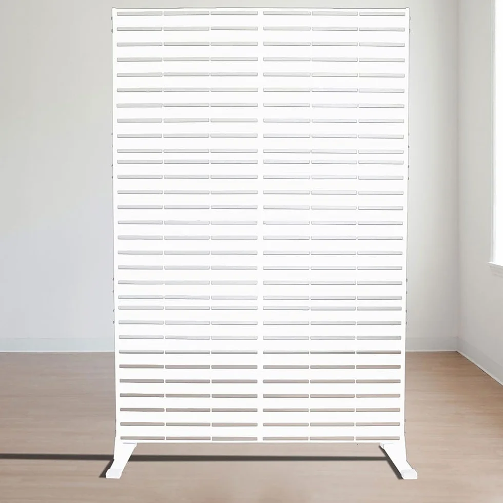 SIEDITI FUORI E DENTRO Panneau Brise-Vue Paravent métal modulaire Claustra Acier résistant intempéries Lignes Blanc