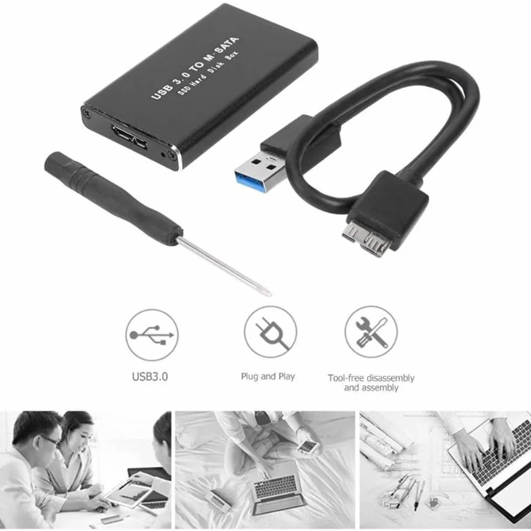 Boîtier SSD MSATA vers USB 3.0 Adaptateur 30 x 50 mm 30 x 30 mm
