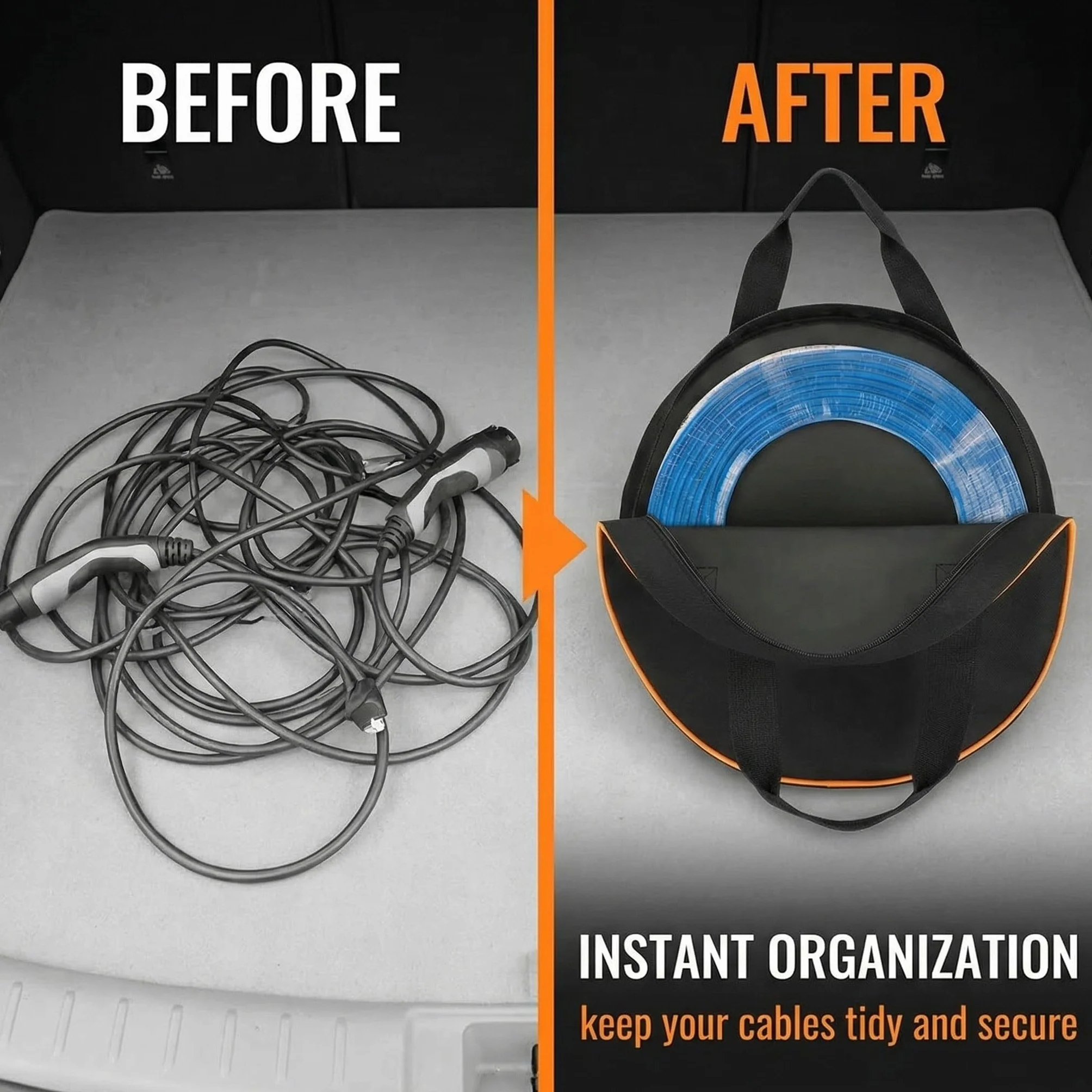 Sac de Transport pour Câble de Charge Voiture Électrique Type 2 Type 1 Organisateur