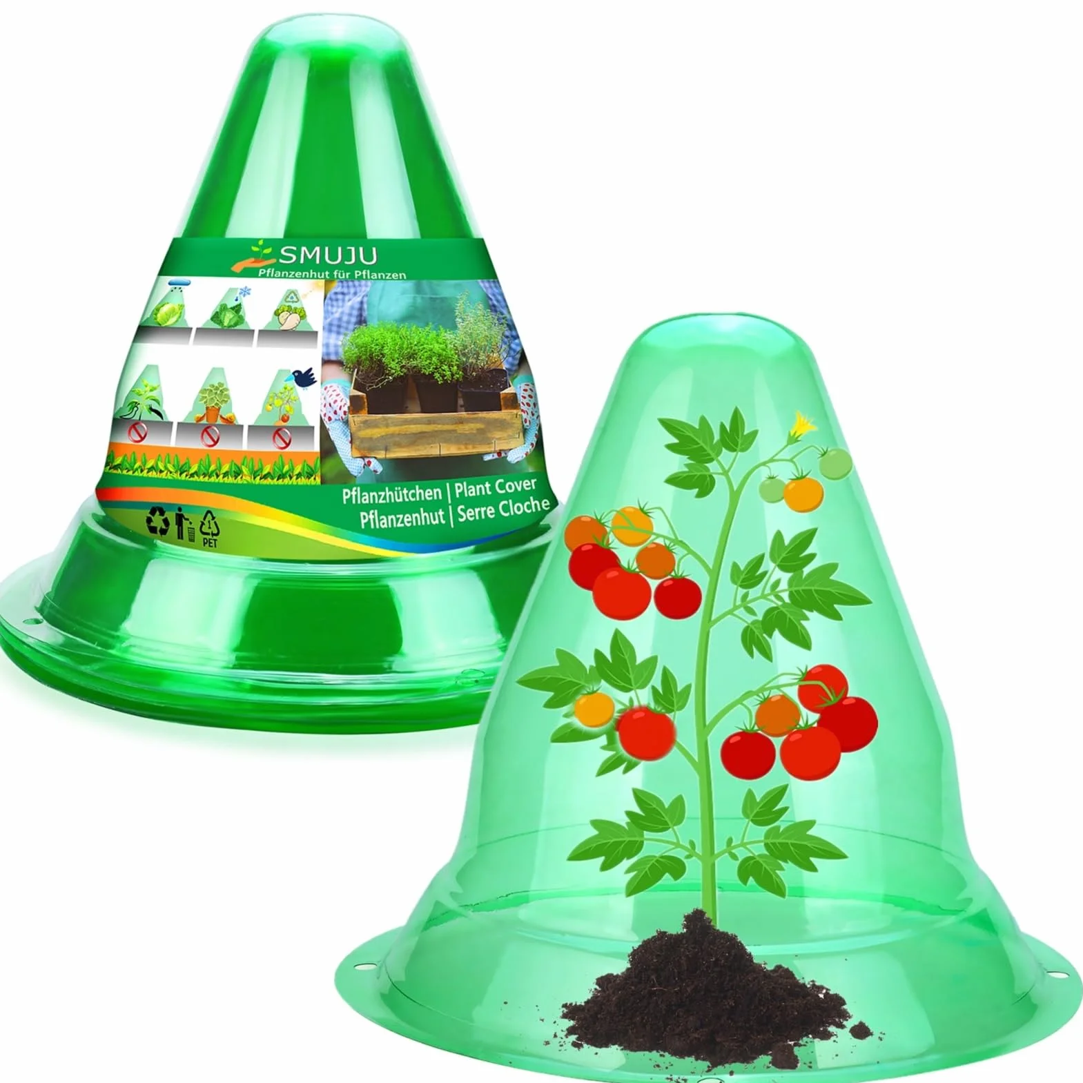 20 pièces grandes cloches pour plantes réutilisables, protecteurs de jardin contre les animaux