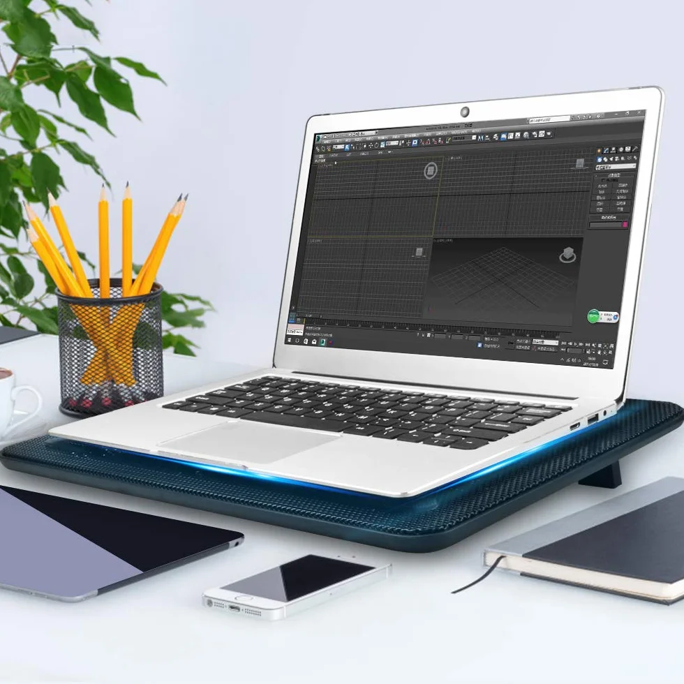 TeckNet Support Ventilé Ordinateur Portable 12-17 Pouces 3 Ventilateurs 118mm Silencieux 2 Ports USB