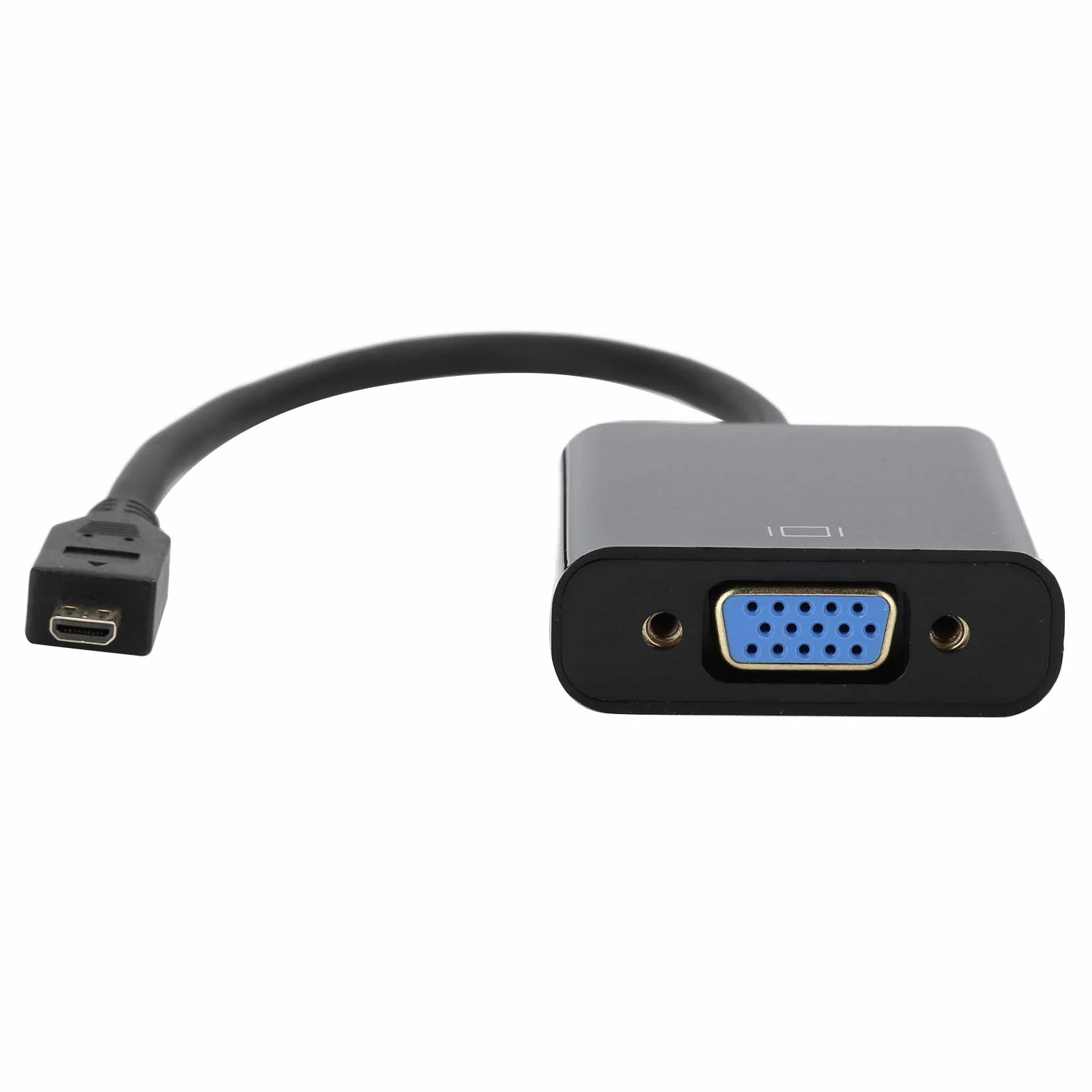 Adaptateur Micro HDMI vers VGA Actif 1080P avec Audio Stéréo 3,5 mm pour PC, Projecteur, HDTV