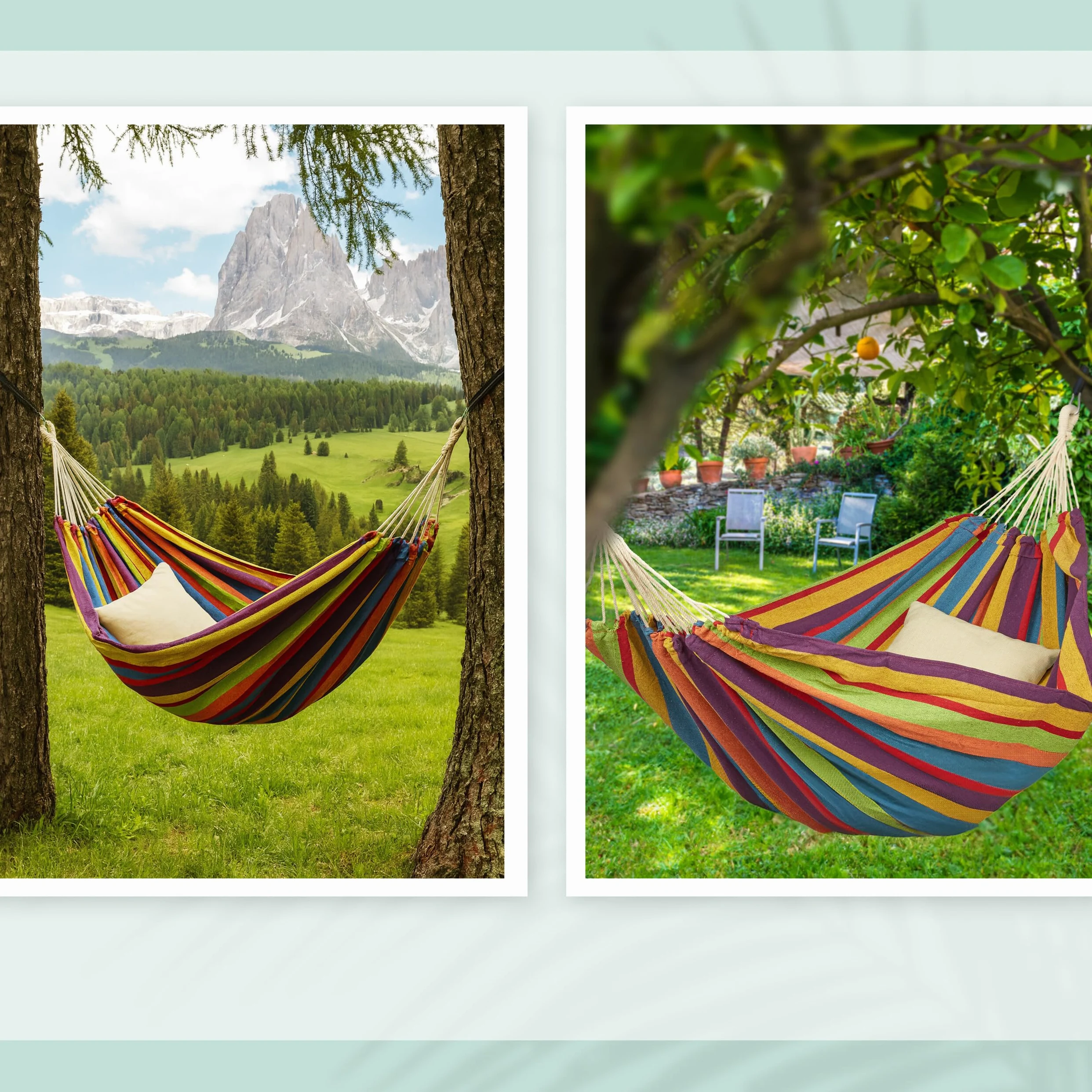 Relaxdays Hamac en Coton, LxP : 150x190 cm, avec kit de Fixation, Jusqu’à 300 kg, transportable, XXL, Multicolore