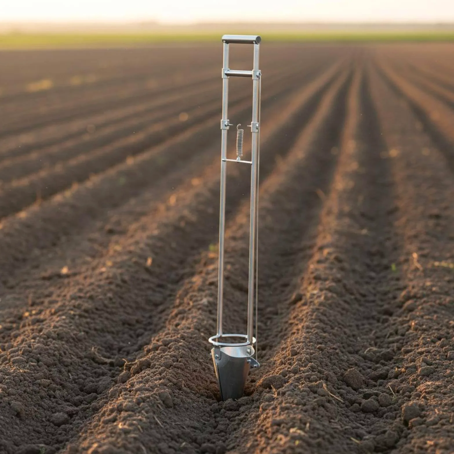Handheld Seedling Planter Planteur de Transplantation Outil Manuel de Repiquage Replanteur à Main Planteur Longue Poignée Acier pour Améliorer Le, Standard