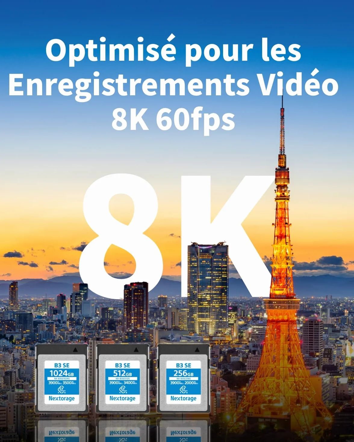Nextorage CFexpress 4.0 Type B 256Go Carte Mémoire Japonaise pour Sony Nikon Canon Fujifilm