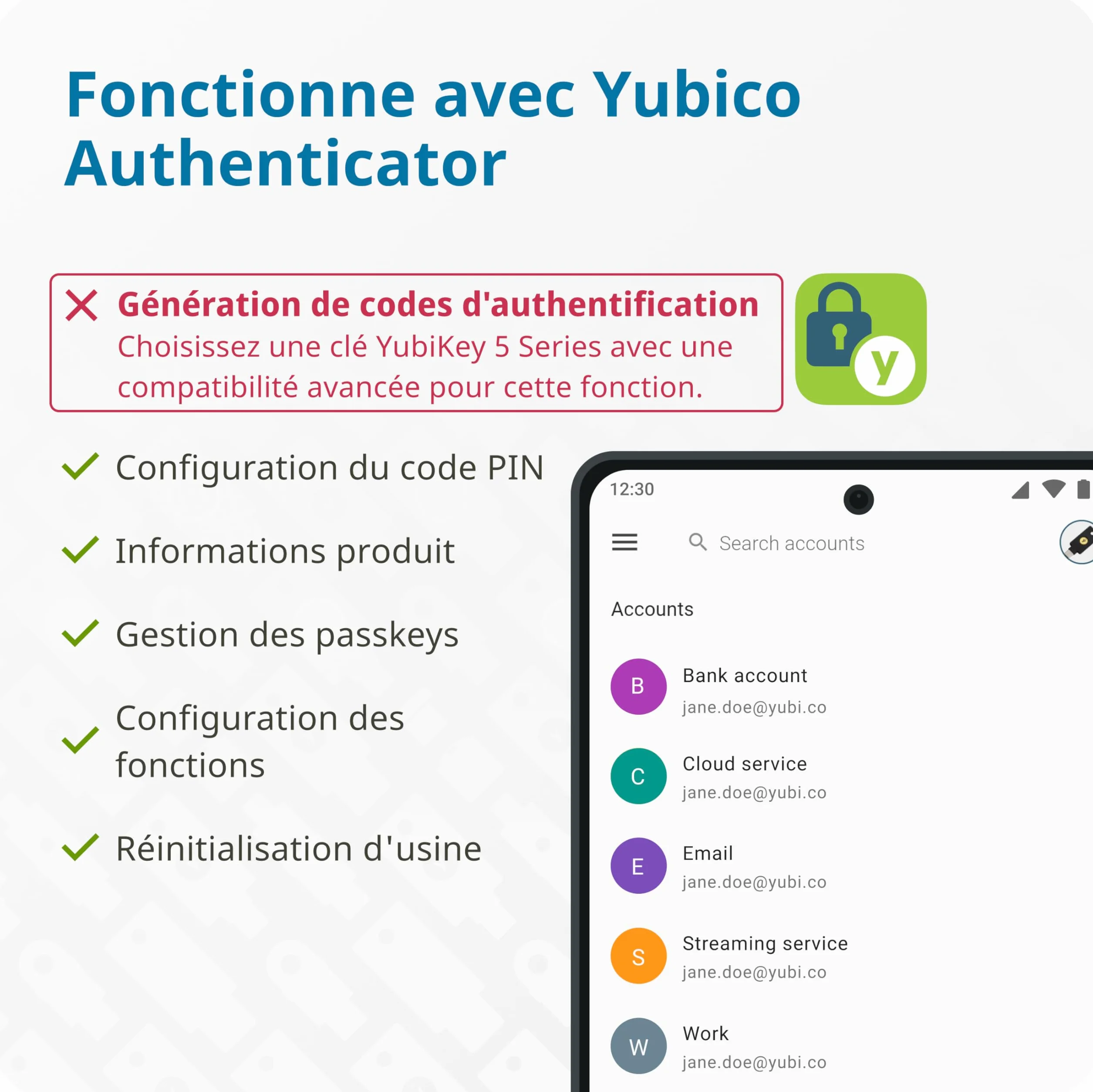 Yubico Security Key C NFC Noire Clé de sécurité authentification deux facteurs 2FA USB-C NFC FIDO U2F FIDO2