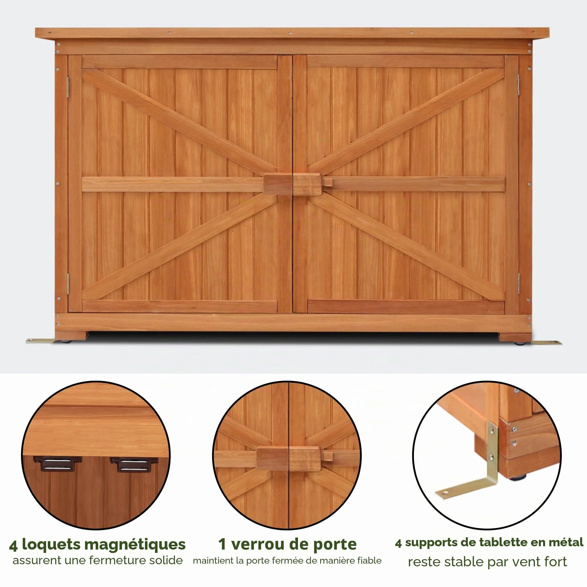 MCombo Armoire de Jardin Armoire d'extérieur Abri à Outils Bois