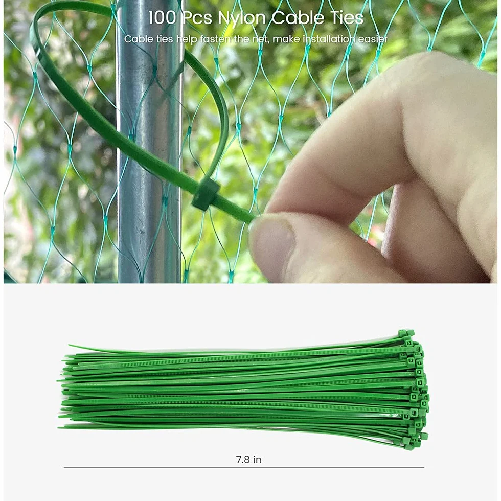Filet anti-oiseaux 5 m x 10 m Lot de 2 avec attaches nylon pour protection plantes fruits légumes