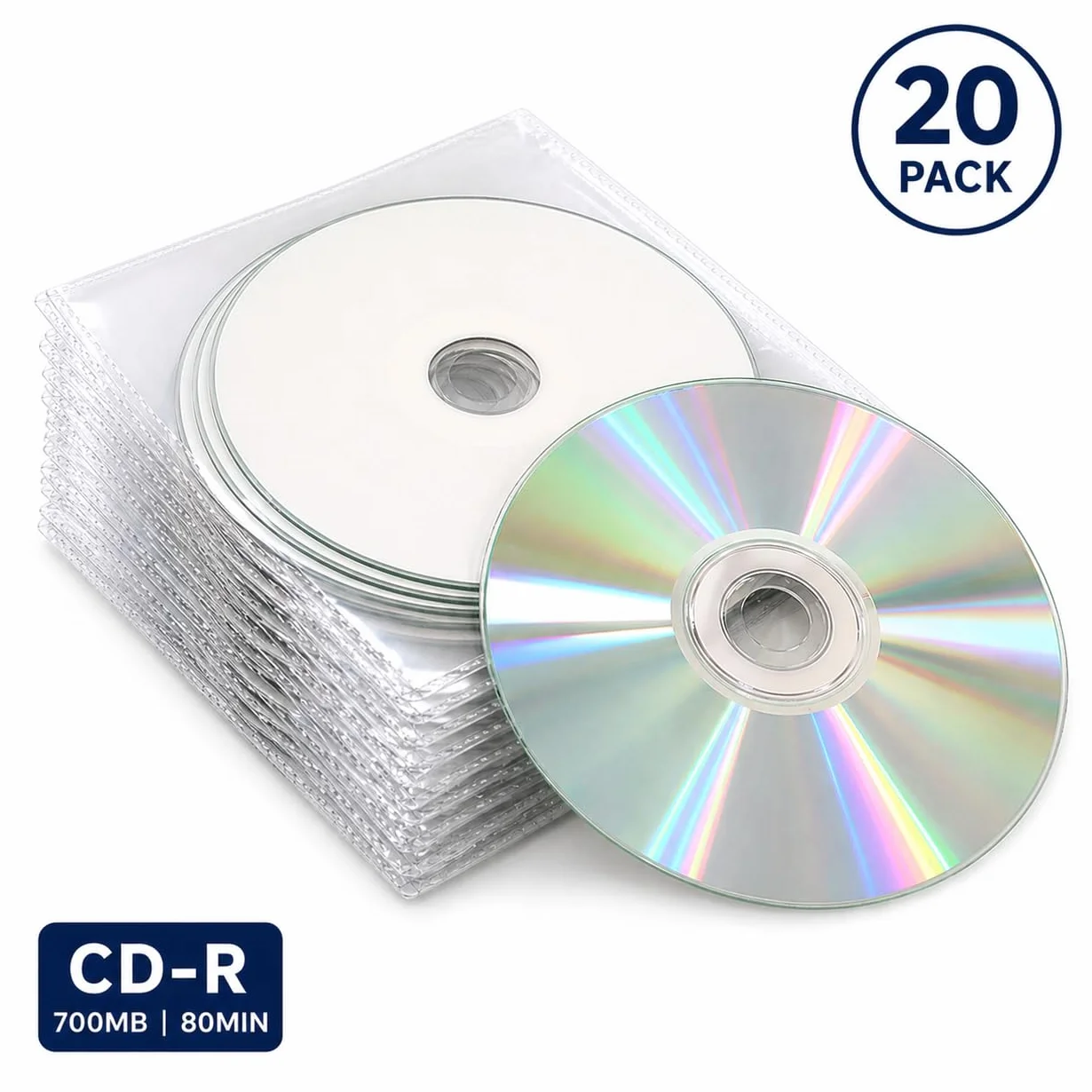 Ritek Lot de 20 CD-R vierges imprimables jet d'encre 52x blanc