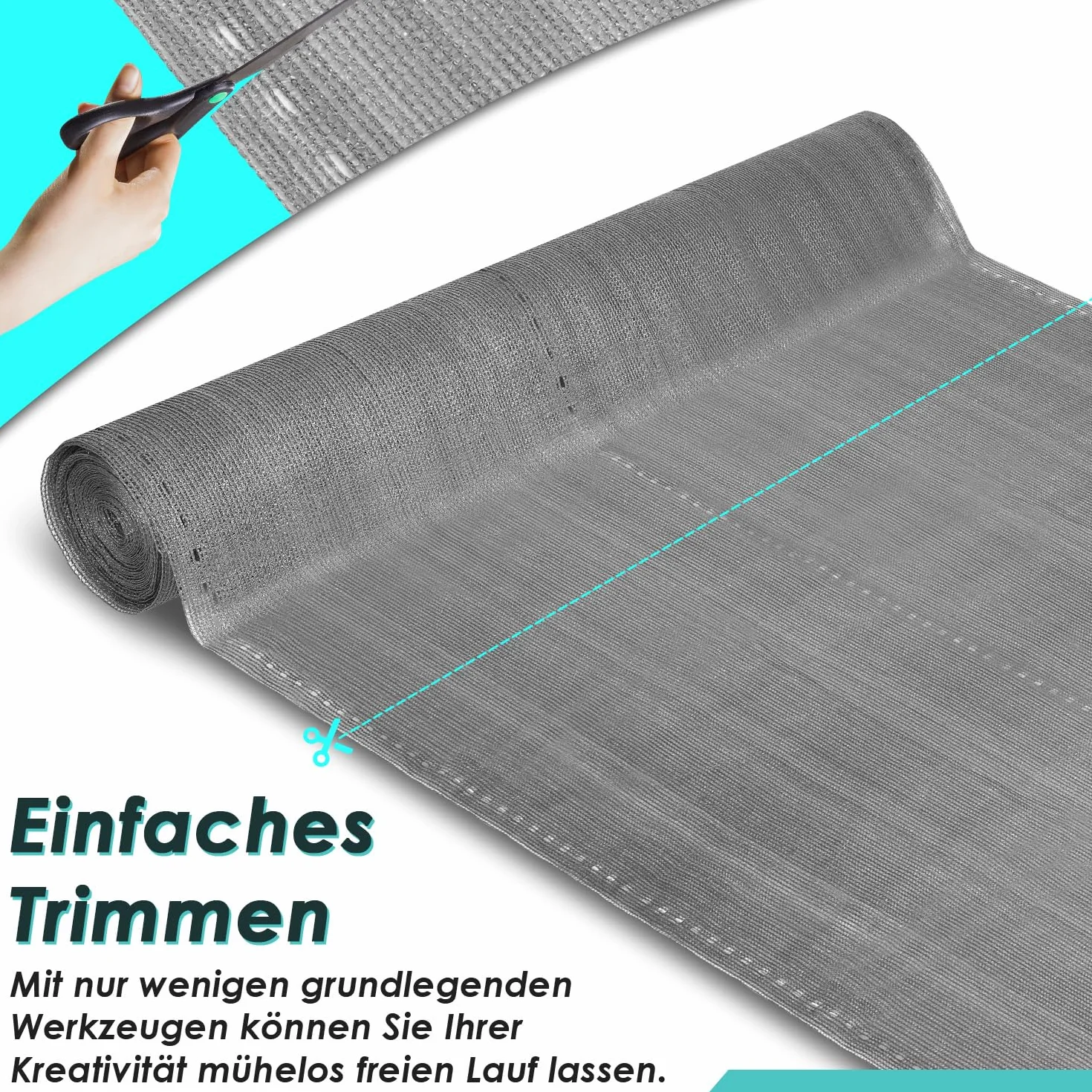 Brise-Vue polyéthylène 150 g/m², Protection Vent Poussière Soleil, Anthracite 1,8 x 10 m