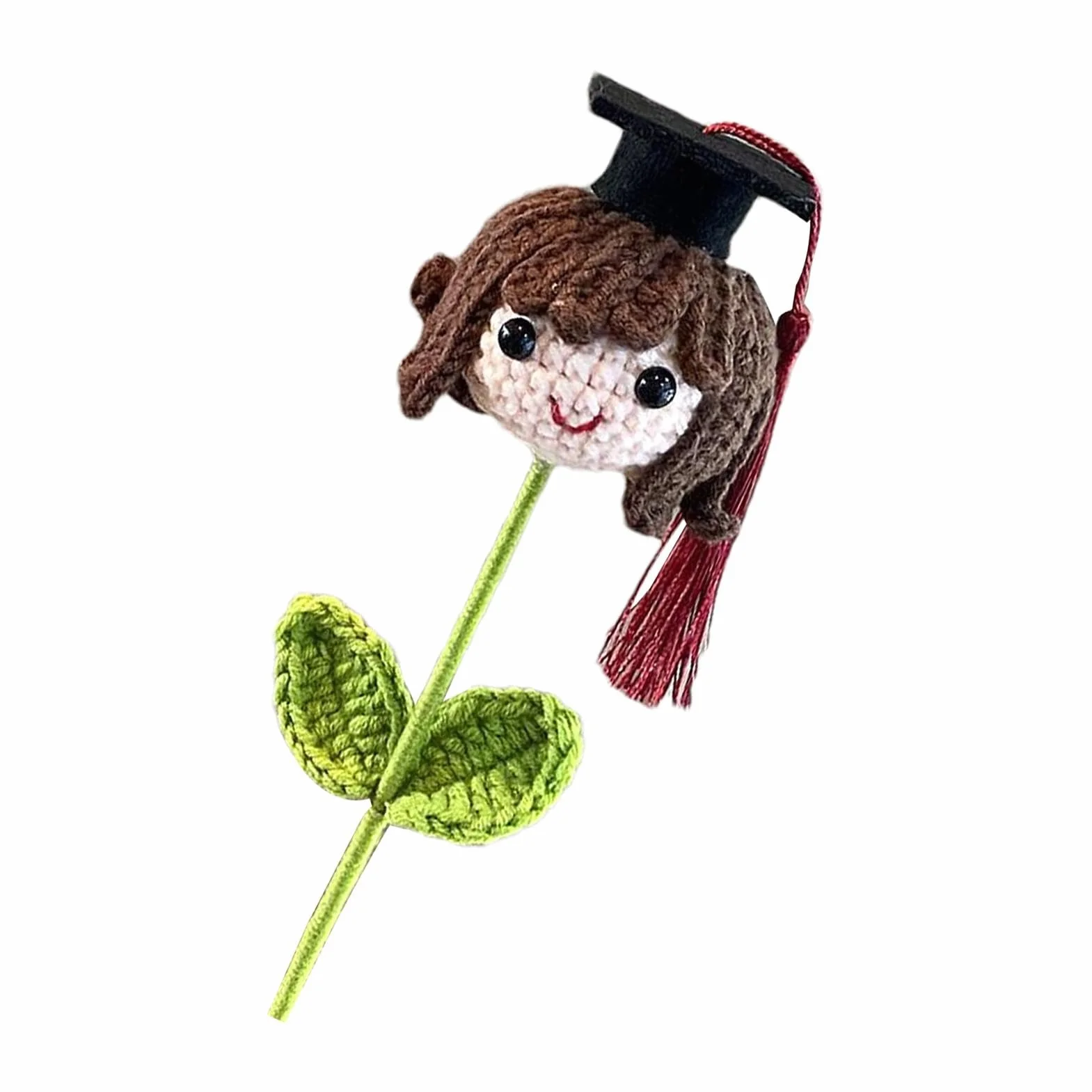 Bouquet de Fleurs au Point de Graduation - Chapeau de Remise de Diplôme au Crochet avec Fleurs en Laine
