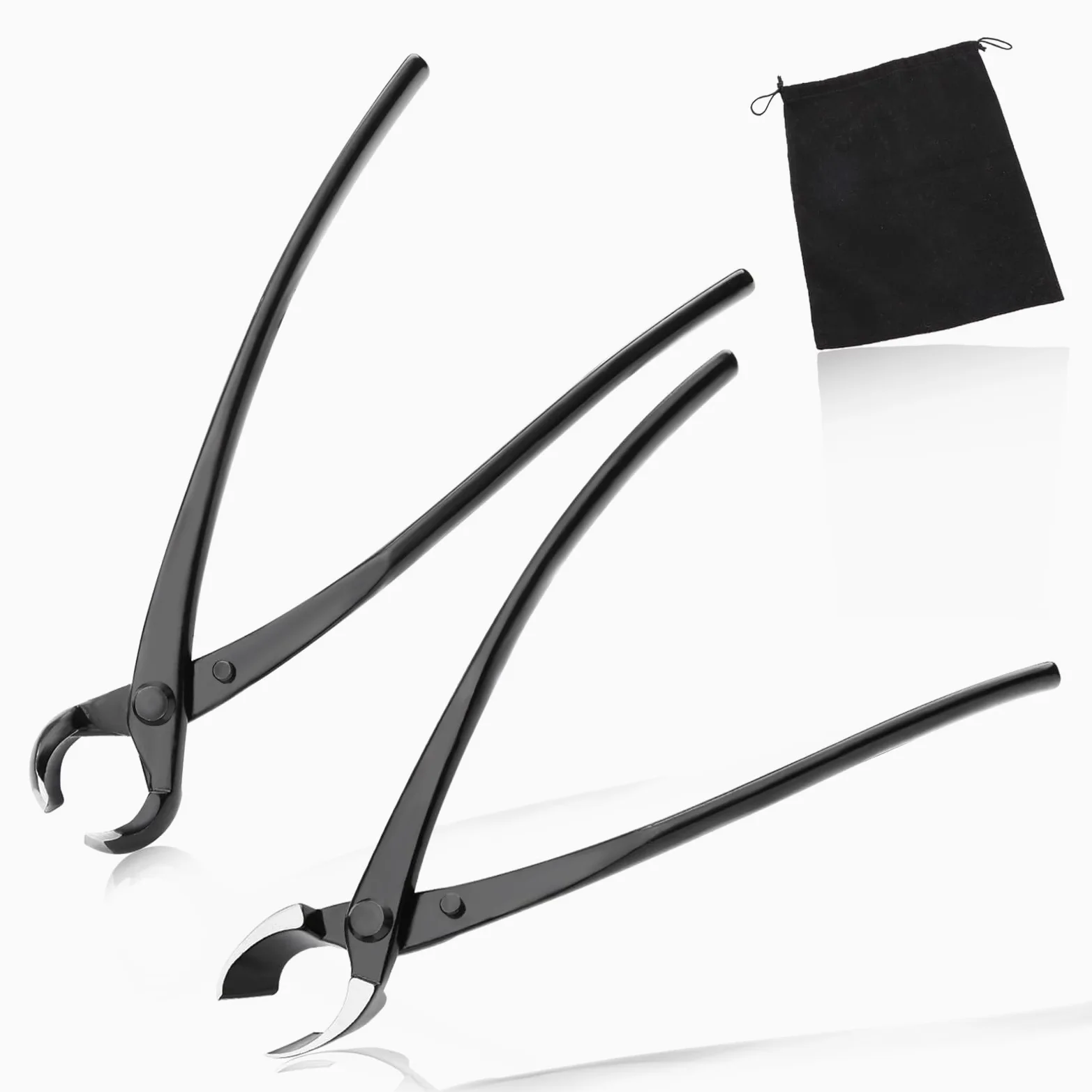 LEONTOOL Ensemble d'outils pour bonsaï – Coupe-bonsaï concave de 20,3 cm et coupe-bouton sphérique de 20,3 cm en acier au carbone Kit d'élagage et d'entretien avec sac de rangement pour bonsaï robuste