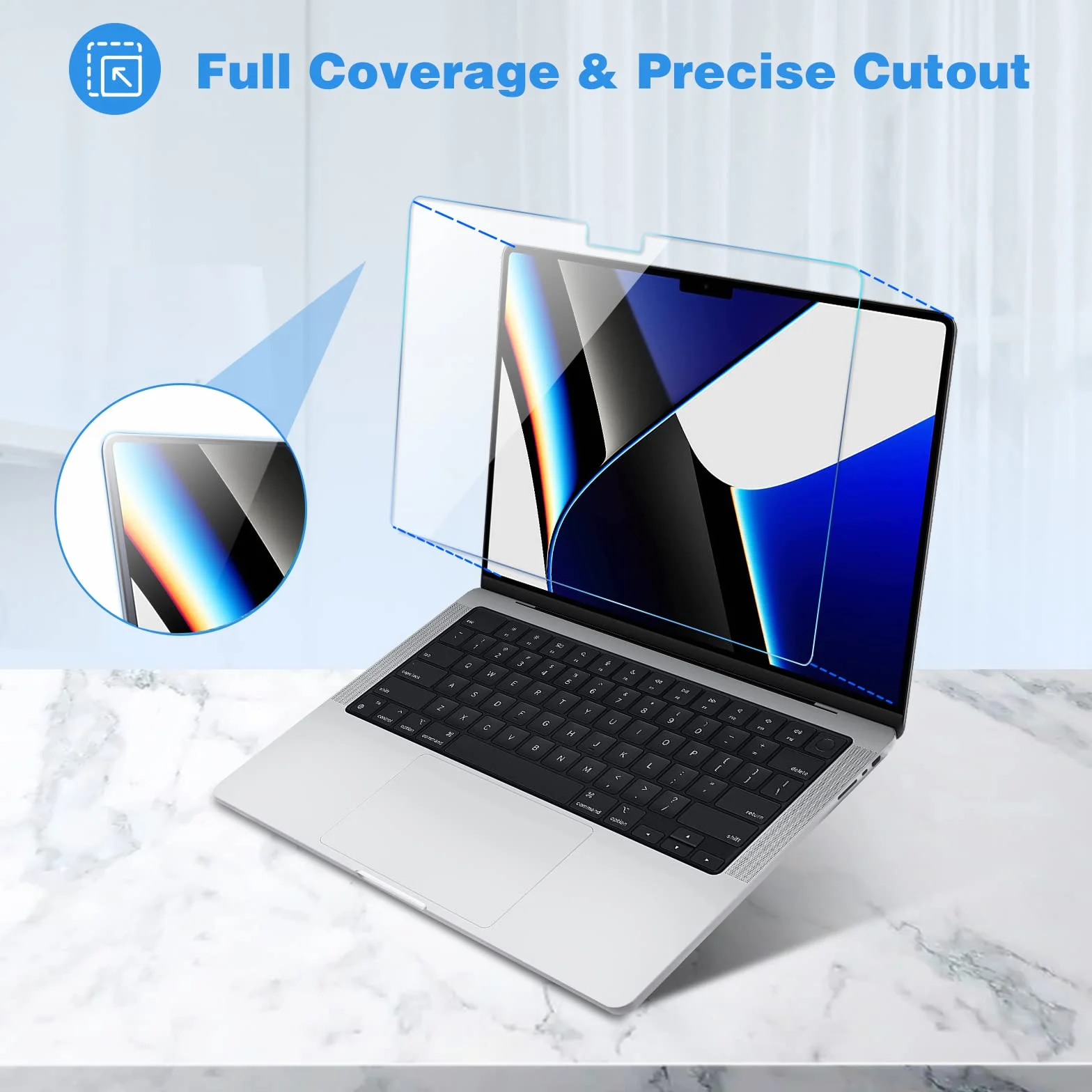 ProCase Verre Trempé pour MacBook Pro 14.2 2024 M4, 9H Film Protection