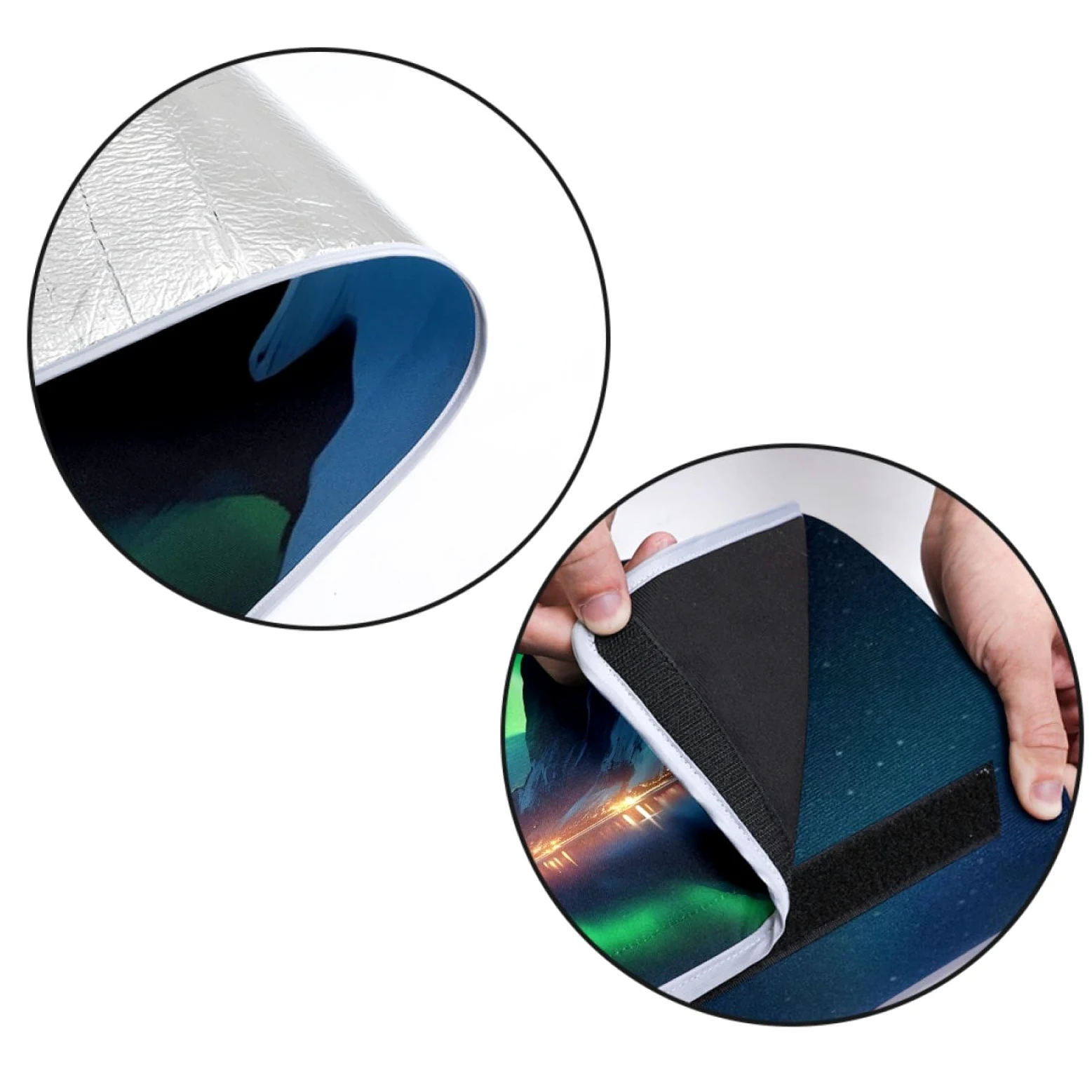Couverture de pique-nique Aurora - Imperméable - 150 x 145 cm - Tapis de pique-nique lavable et léger avec poignée pour randonnée, voyage, camping, parcs