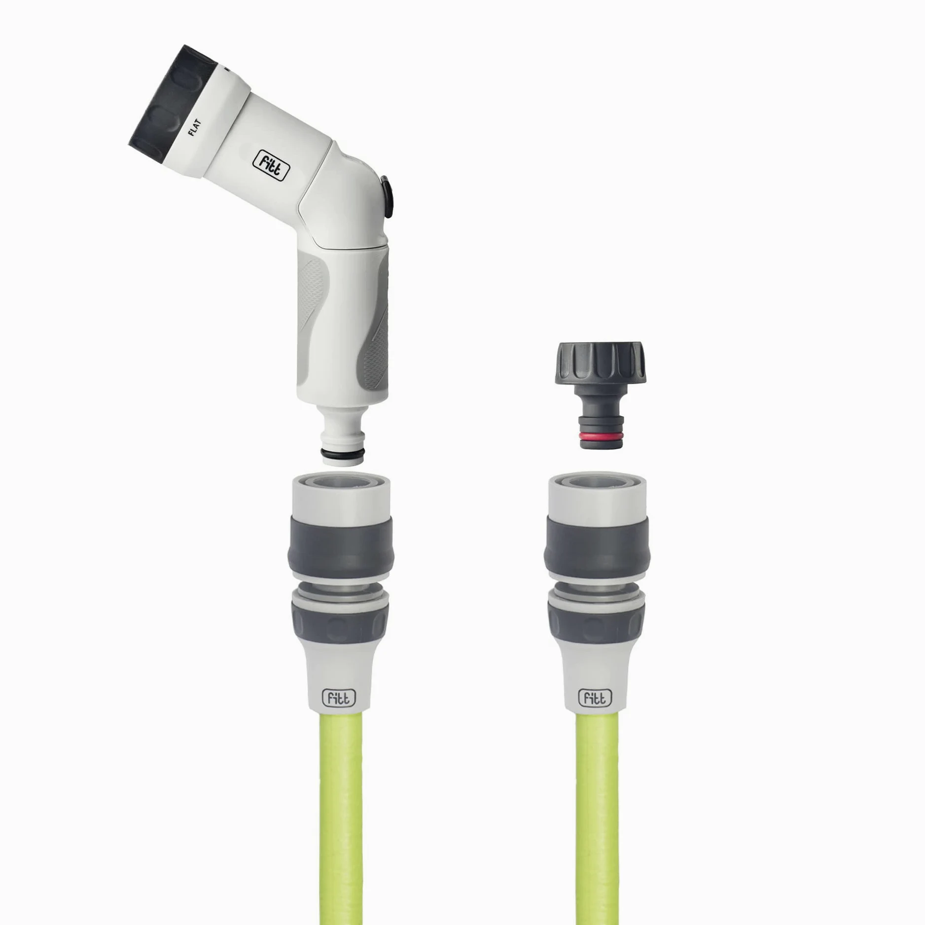 FITT IKON 25 m - Tuyau d'arrosage extensible, compact, léger et prêt à l'emploi, avec pistolet multi-jet, Lime