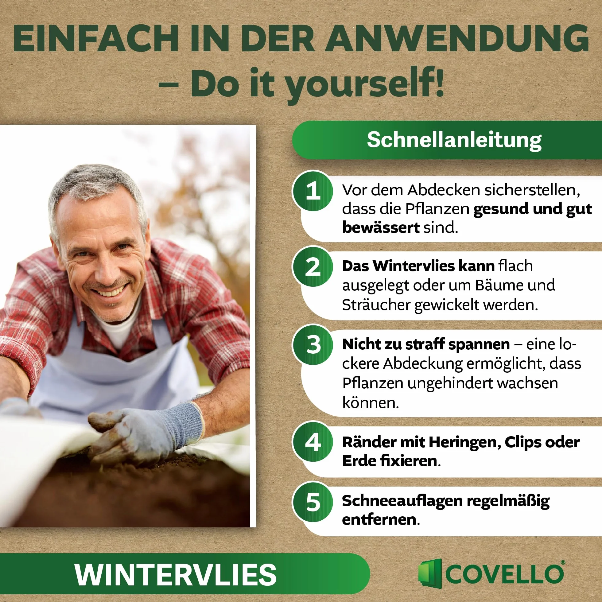 Covello Voile d'Hivernage pour Plantes 50g/m² Protection UV Respirante 25m x 1,6m 40m²
