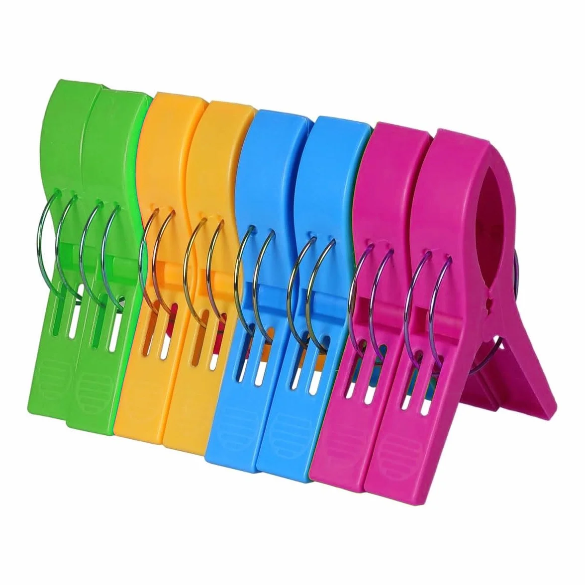 Pinces à Serviette de Plage XXL 8 pièces 4 Couleurs pour Chaises Longues et Transats