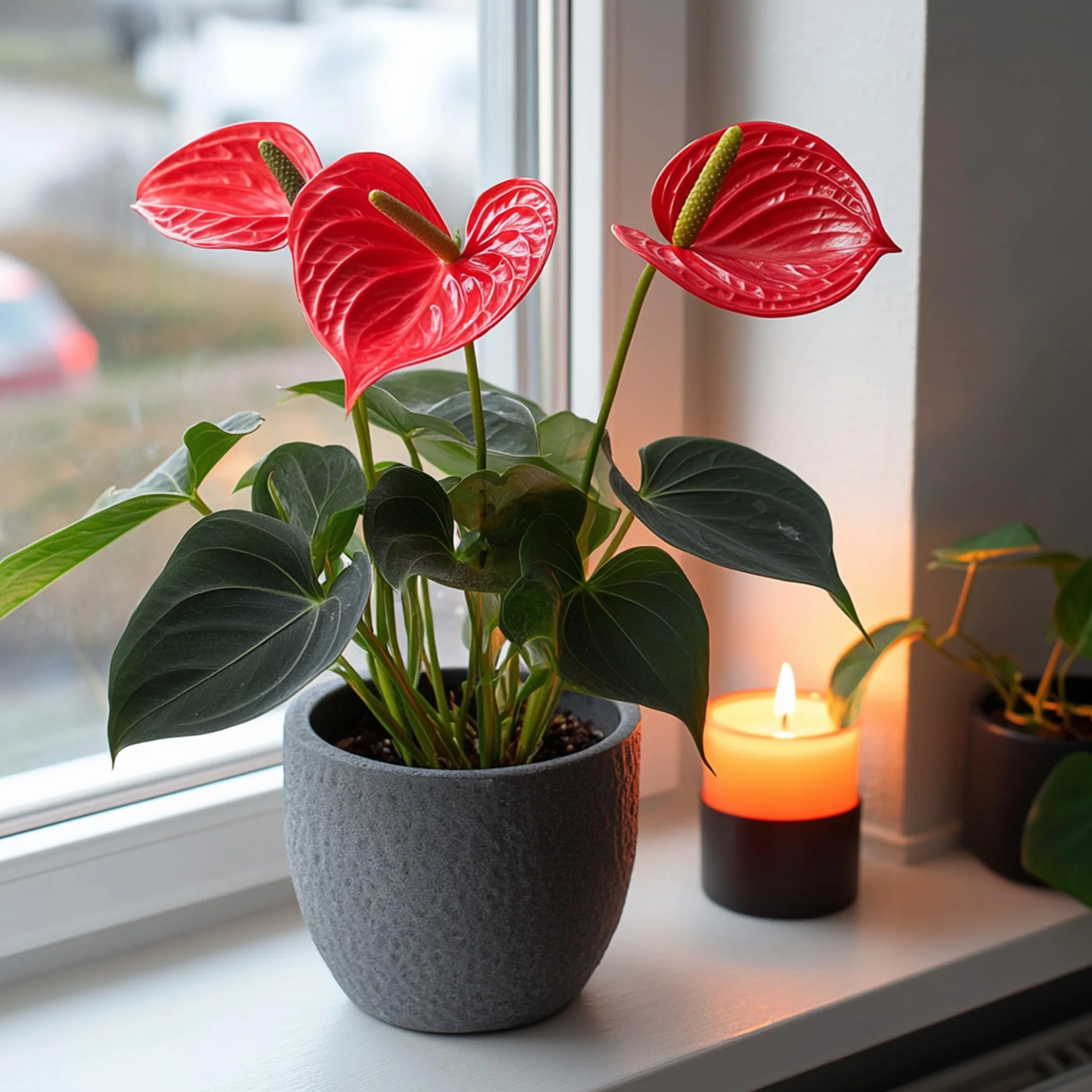 Anthurium 'Royal Champion' Roślina doniczkowa kwitnąca Czerwony 35-45cm 12cm