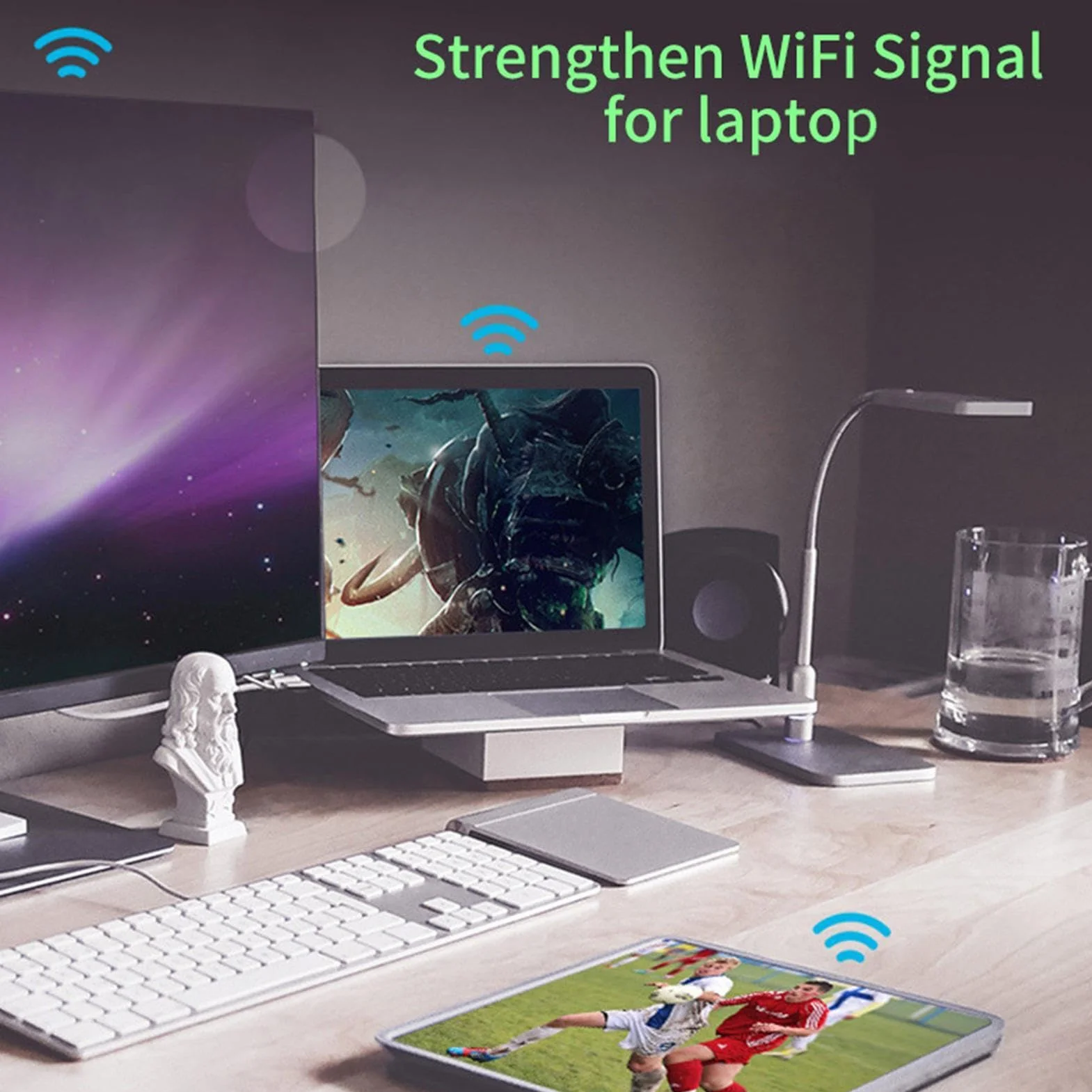 Adaptateur Wifi USB 150 Mbps 2,4 GHz Dongle Sans Fil Grande Antenne Carte Réseau Externe Puce Mt7601
