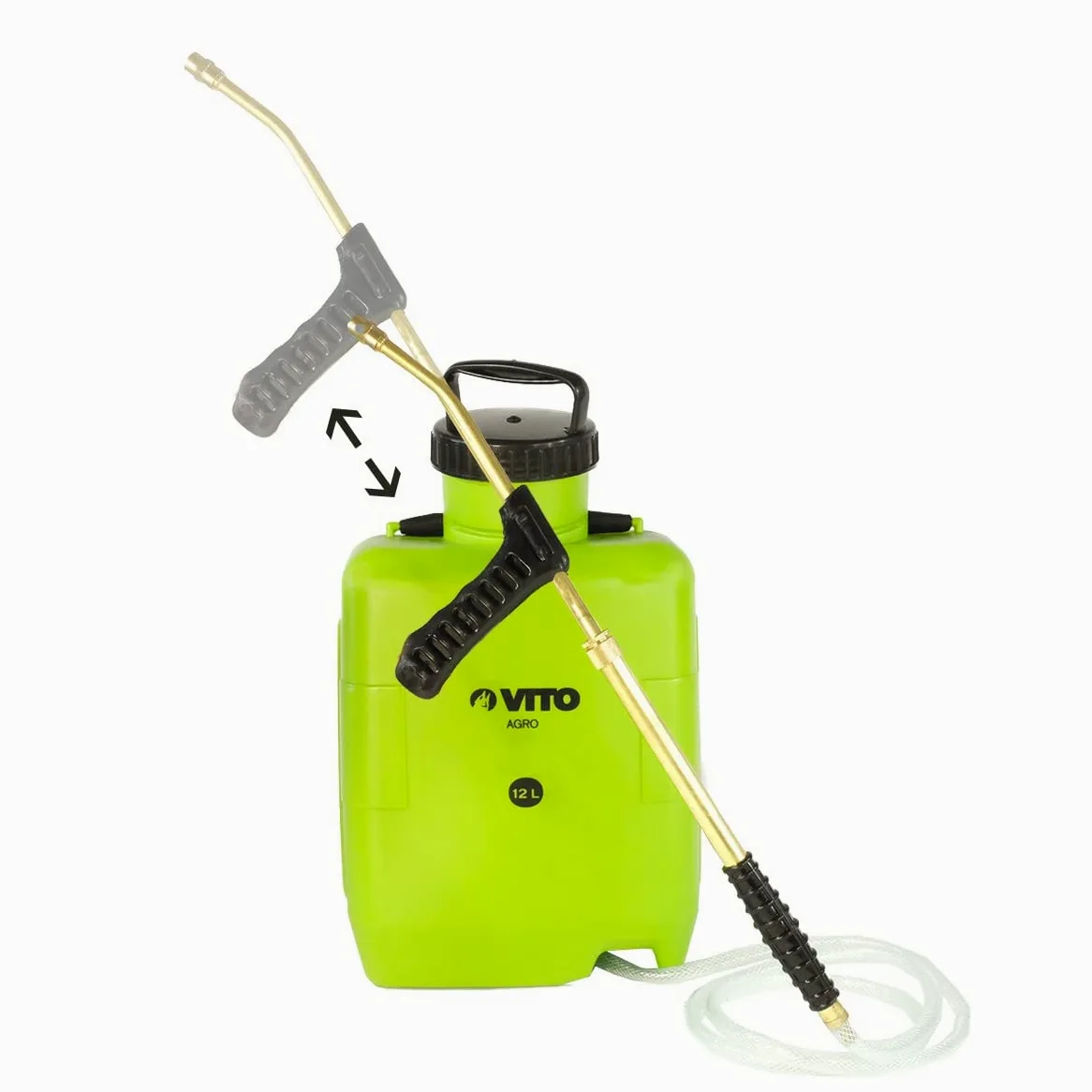 VITO Powverizer 12 L Lanza Extendable Metal Titre correct : VITO - Pulvérisateur à dos 12L lance en laiton pour produits agressifs et corrosifs jardin toitures