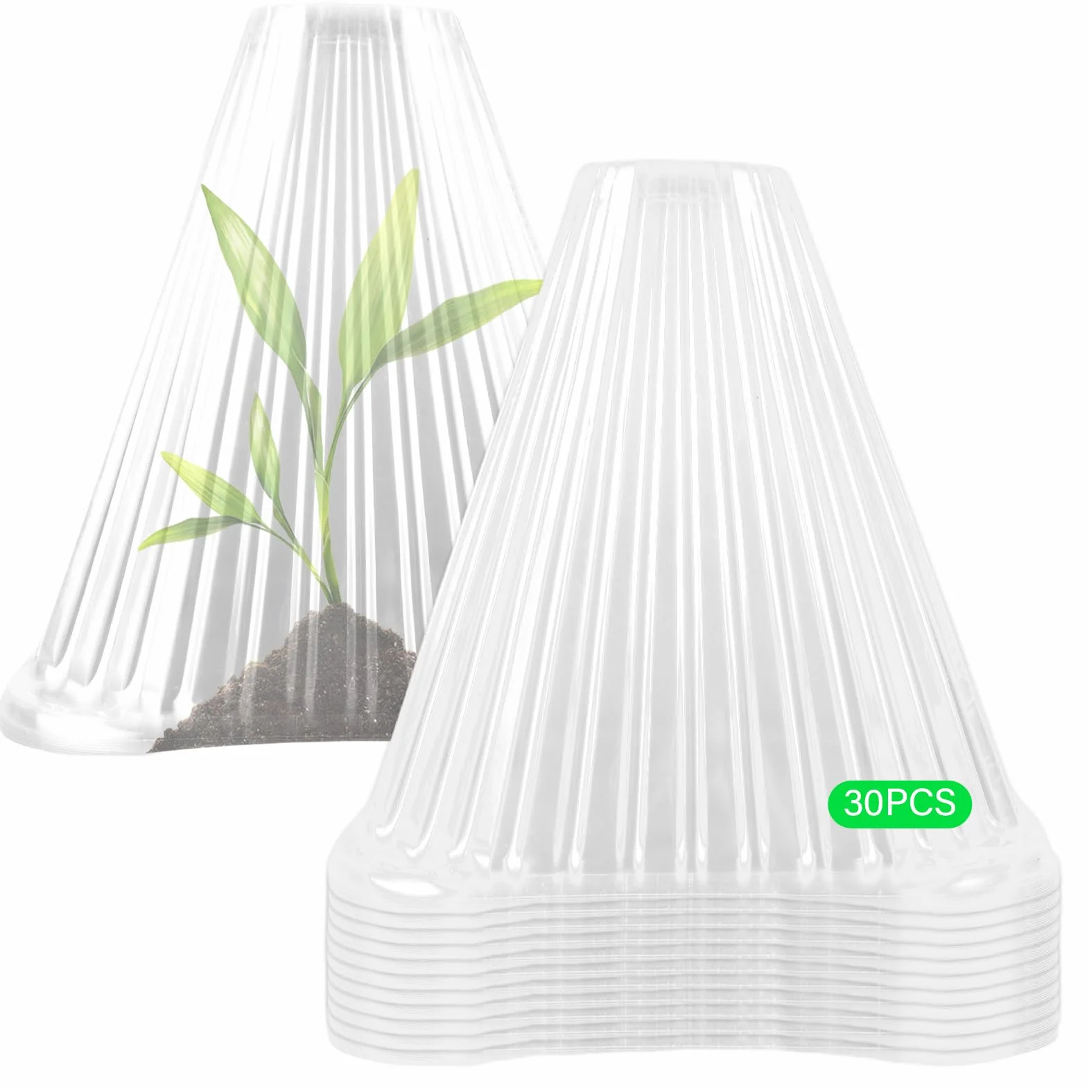 BAIFULAI Lot de 30 chapeaux de plantes transparents Ø 19 cm réutilisables protection contre oiseaux limaces gel