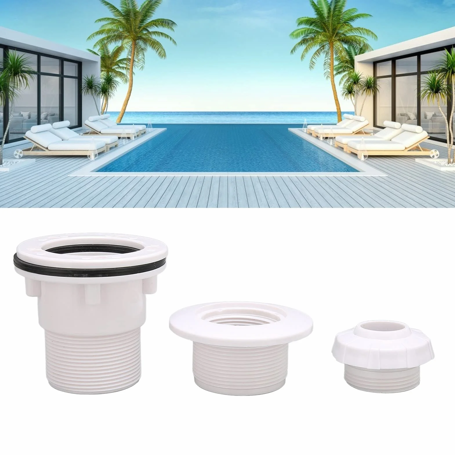 Buse de Piscine Raccord d'Entrée de Débit Filetage G2A Buse de Jet de Massage Accessoires de Piscine