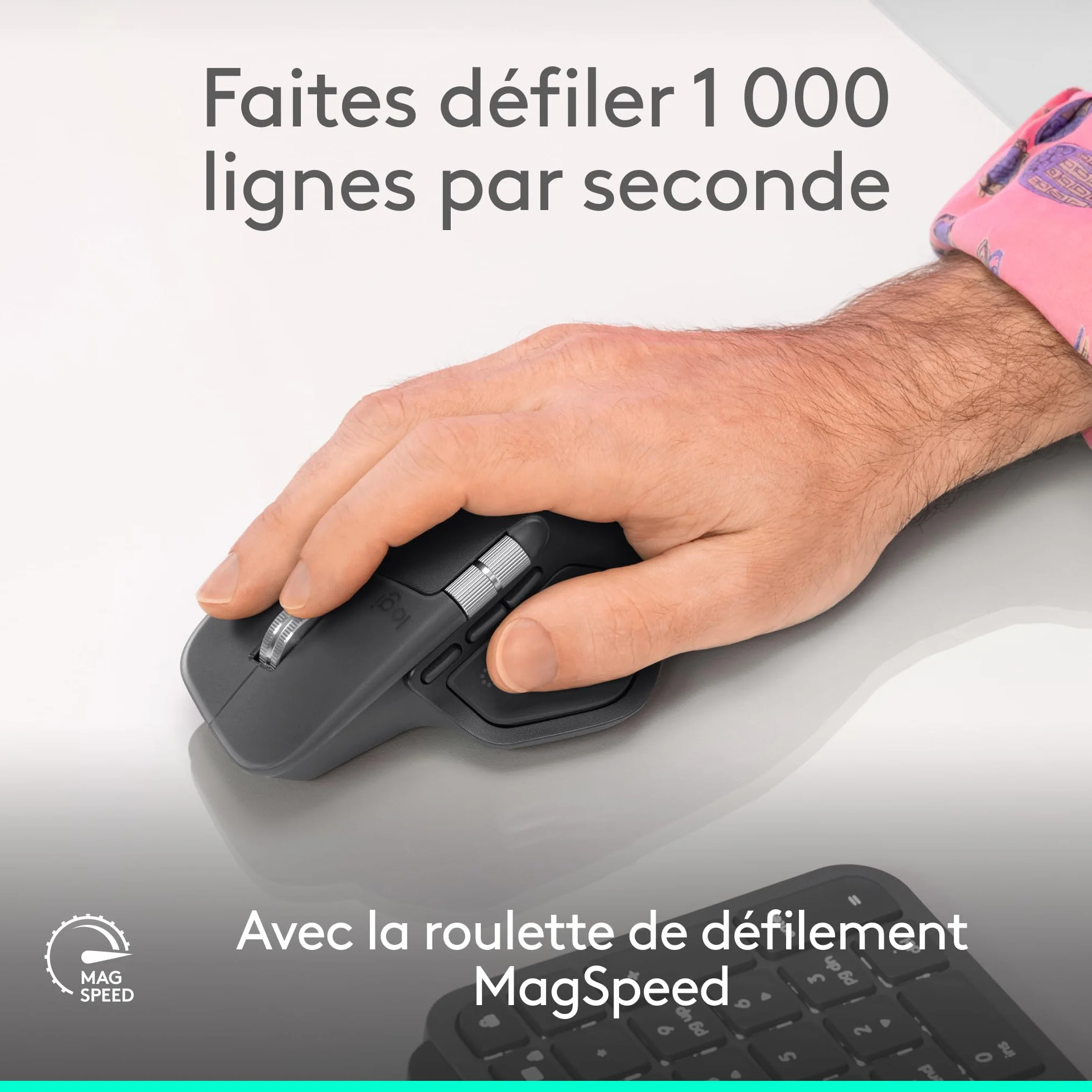 Logitech MX Master 4 Souris sans Fil Ergonomique avec Retour haptique Charge USB-C Bluetooth Graphite
