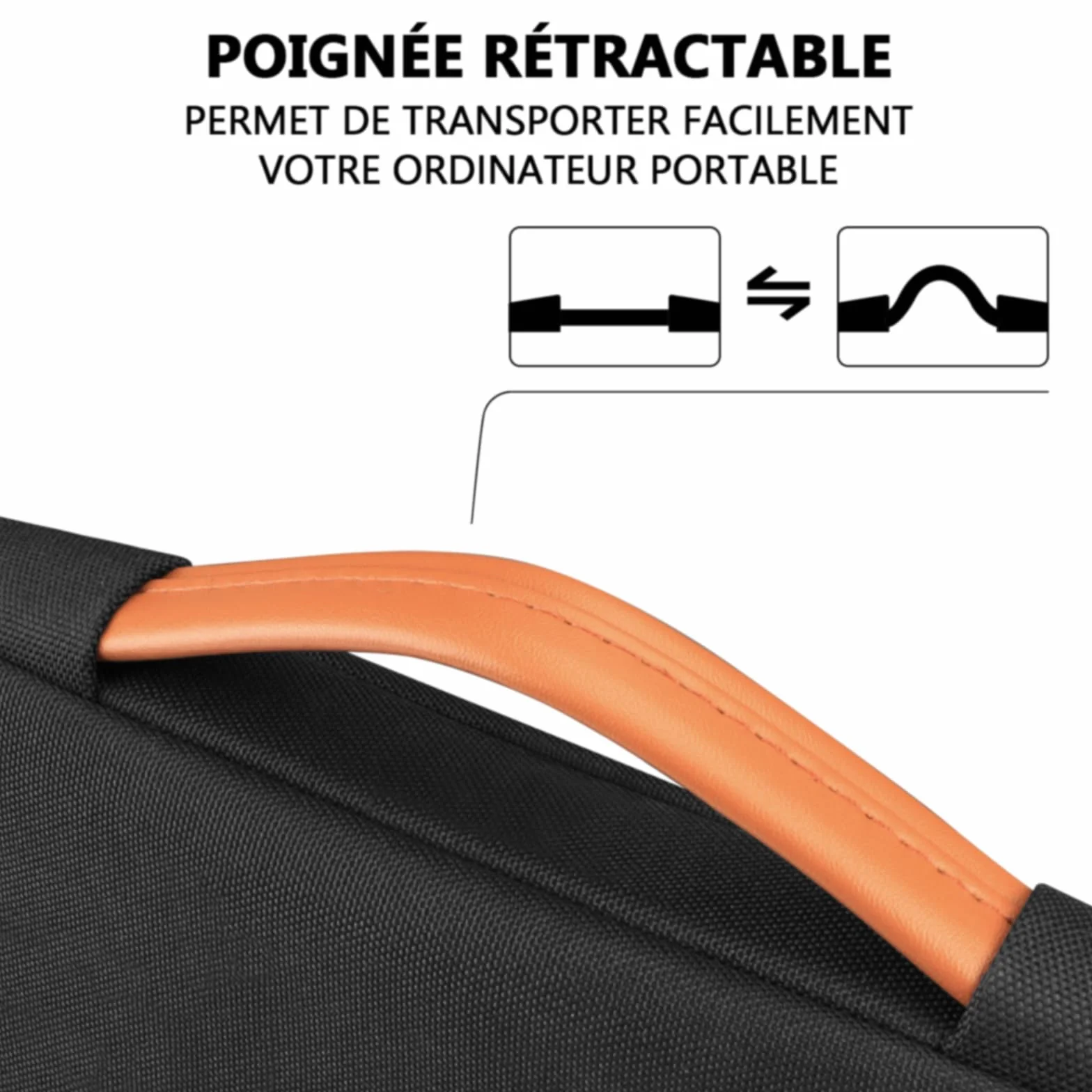 TECOOL Housse Ordinateur Portable 15.6 Pouces Étanche Sacoche PC Noir