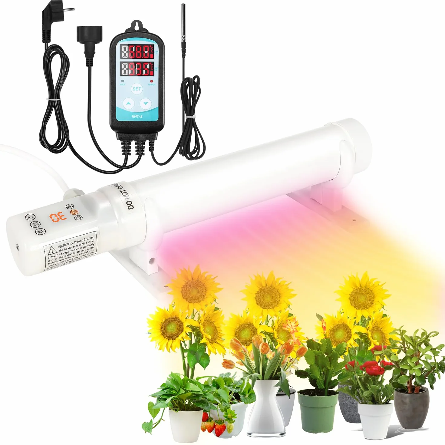 Chauffage électrique 240 W pour serre avec thermostat, protection antigel, 8 m²