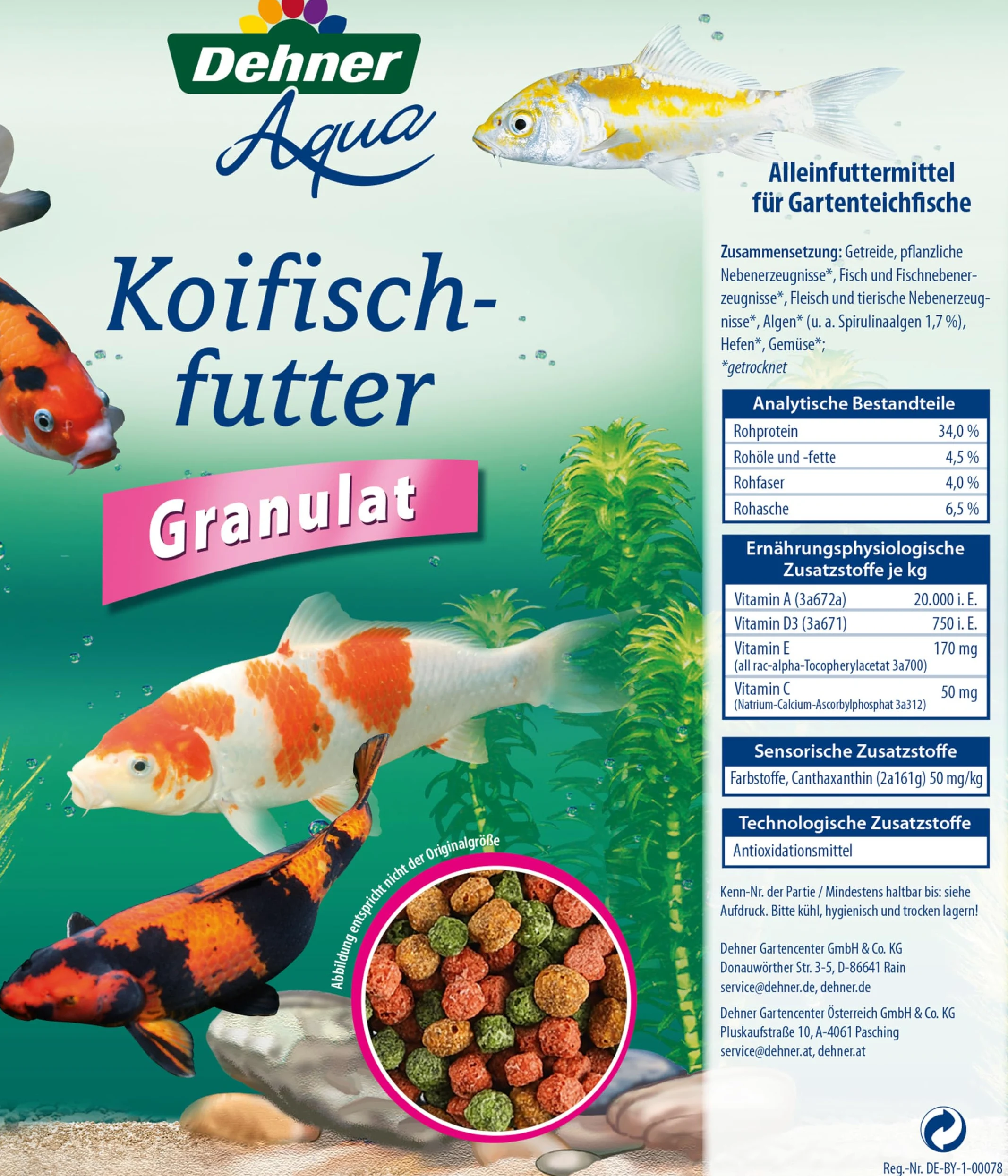 Dehner Aqua koifischfutter Granulés, 3,5 l