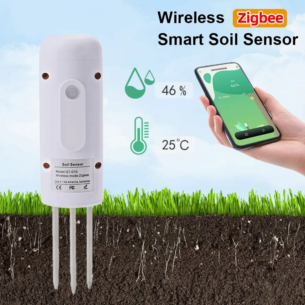 Tuya Zigbee Testeur d'humidité du sol sans fil Détecteur étanche IP67 pour plantation de jardin