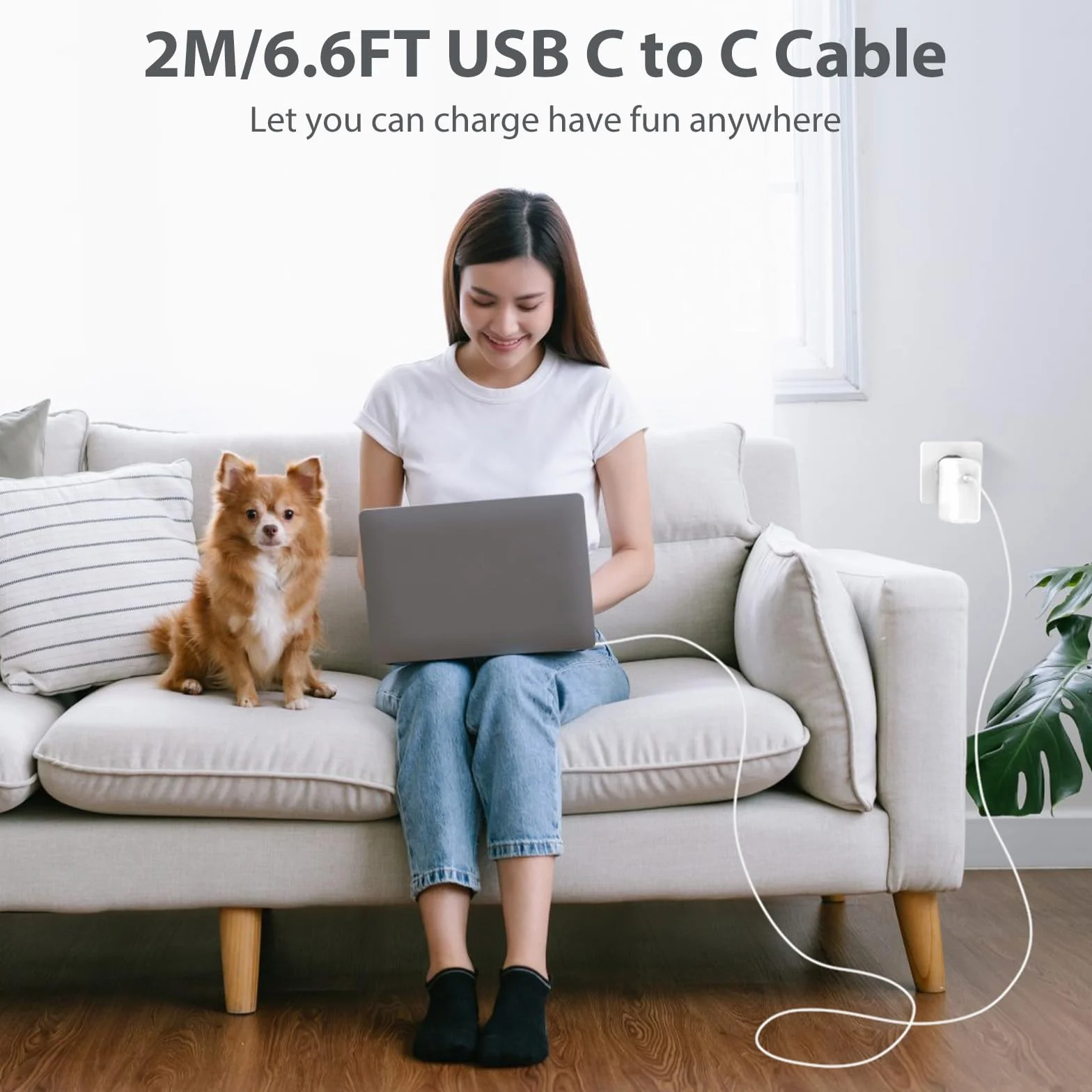 Chargeur MacBook Pro 67W USB C pour MacBook Air 2020/2019/2018, MacBook Pro 13/14/15/16 Pouces, Adaptateur Alimentation USB-C avec Câble 2 Mètres