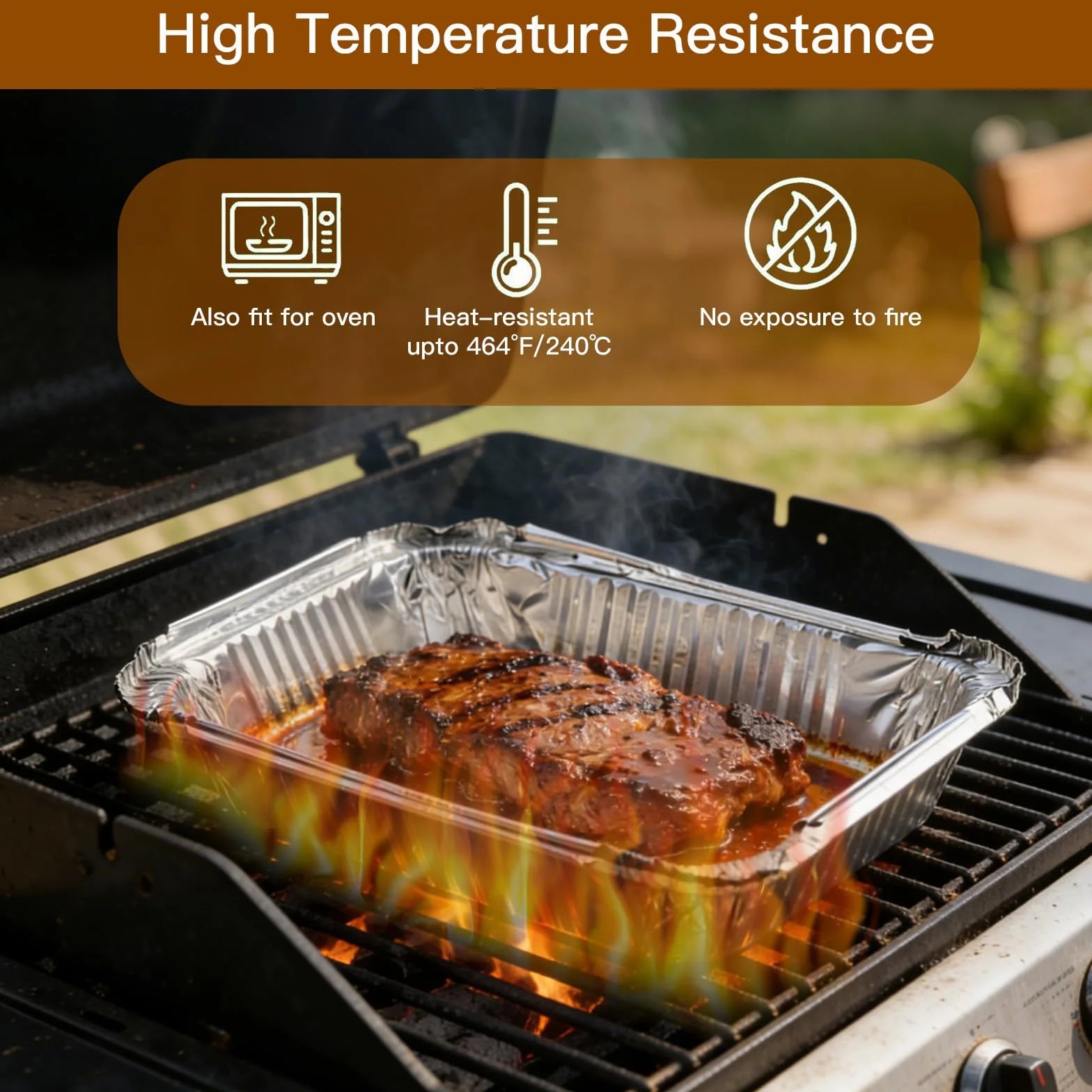 Barquettes en aluminium pour barbecue 600 ml résistantes à la chaleur réutilisables avec couvercle
