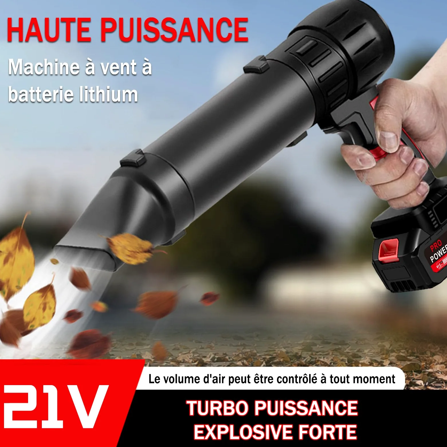 Mini Souffleur sans Fil Puissant, 35000 TR/Min Souffleur de Feuilles Portable avec Batterie 1300mAh, pour Voiture, Jardin, Patio