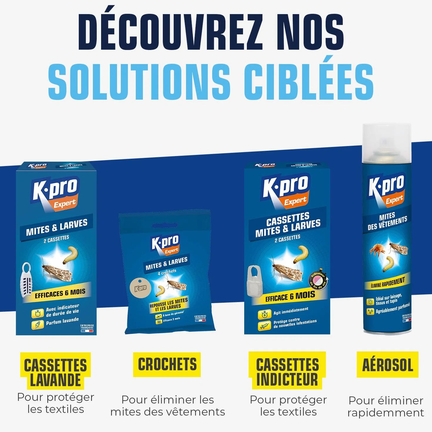 Crochets Antimites Vestimentaires K.PRO 4 Crochets Protection 3 Mois