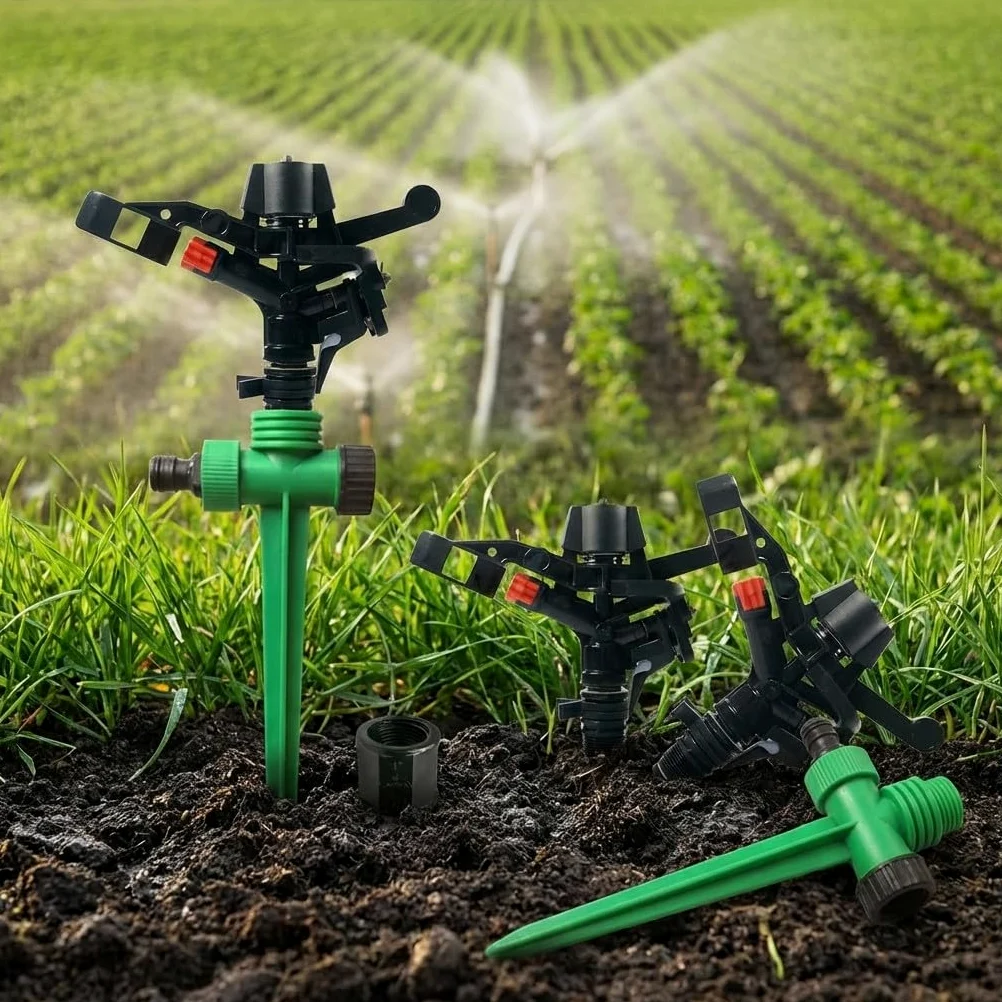 Suinga Lot de 5 ARROSEUR AGRICOLE à Angle réglable. Atteignez 13-18 M. Filetage mâle 3/4". Débit 1040 à 2100 litres/Heure