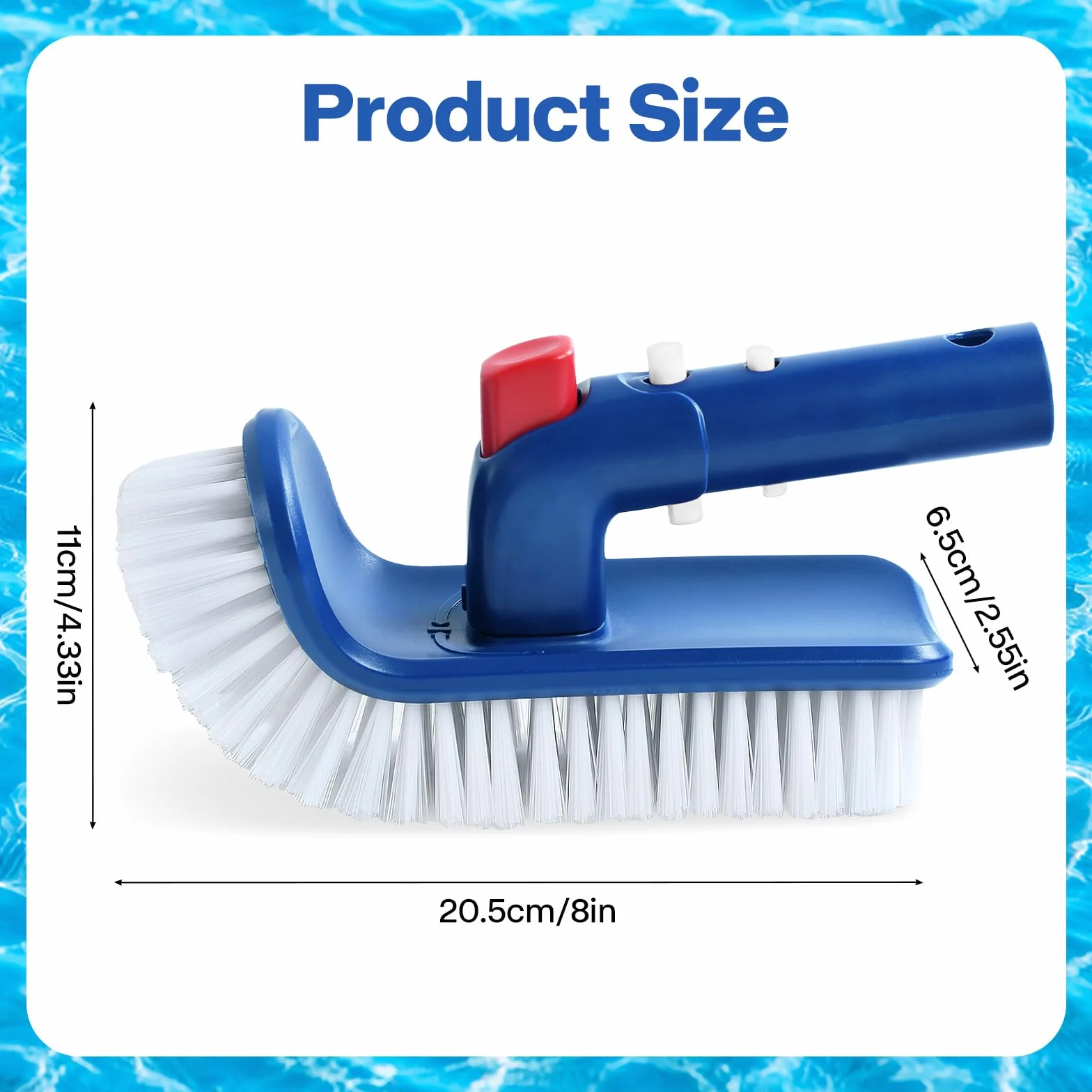 Tête de Brosse Piscine Rotative 180 Degrés, Brosse d'Angle pour Piscines et Carrelages