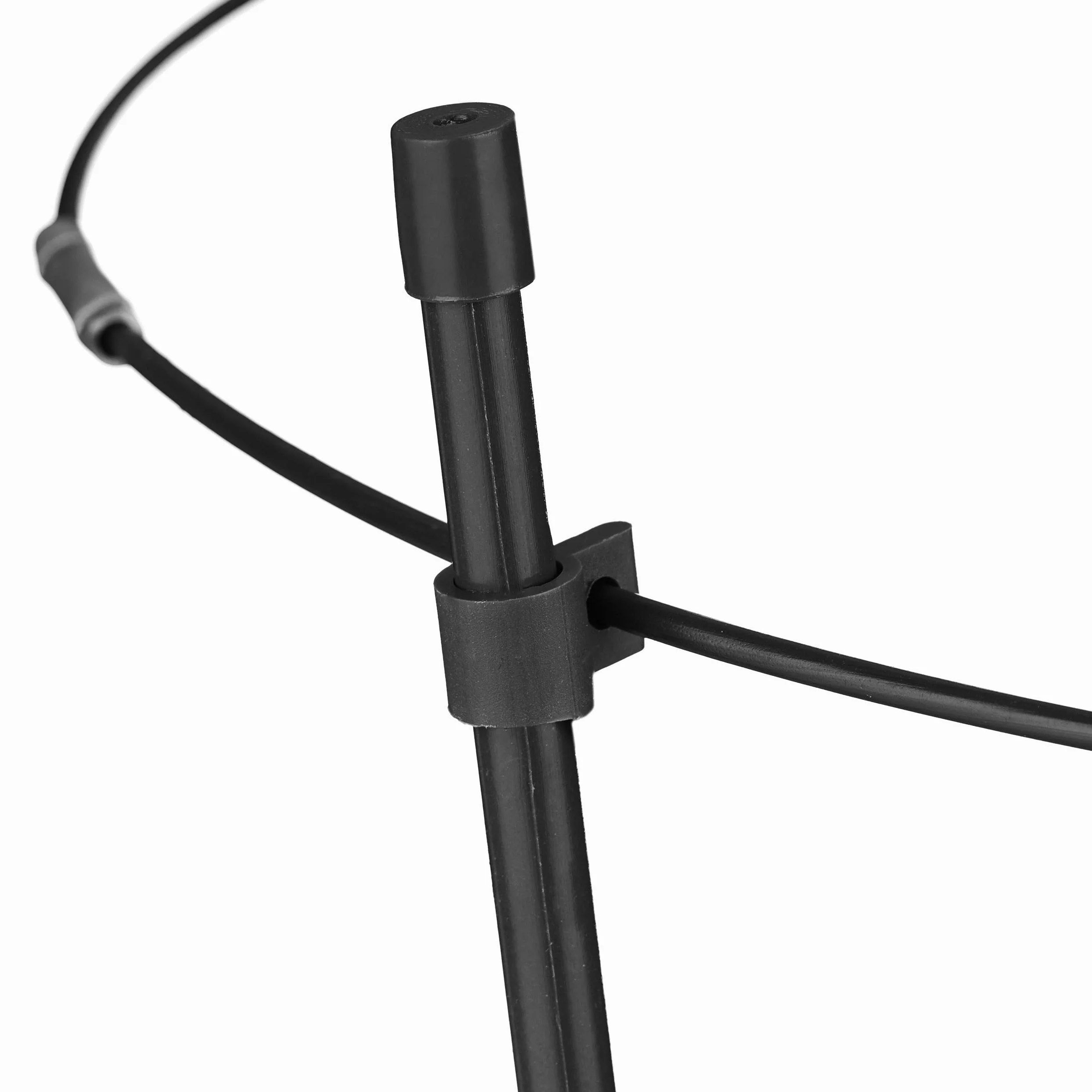 Relaxdays Tuteur pour tomates, Plantes grimpantes, Lot de 6, métal & Plastique, 3 Anneaux réglables, Hauteur 76 cm, Noir