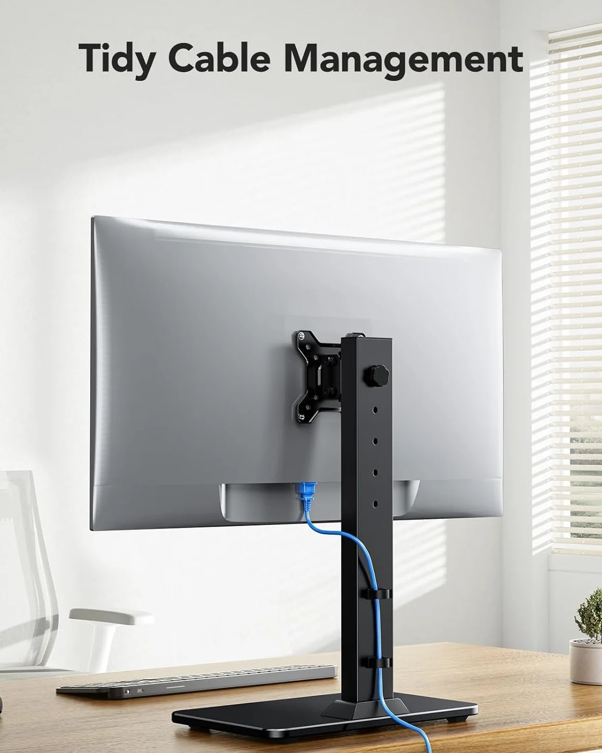 HUANUO Support Écran PC VESA Autonome 13-34 Pouces 20 kg 5 Hauteurs Bras Pivotant Rotation 360° VESA 75/100 mm Gaming