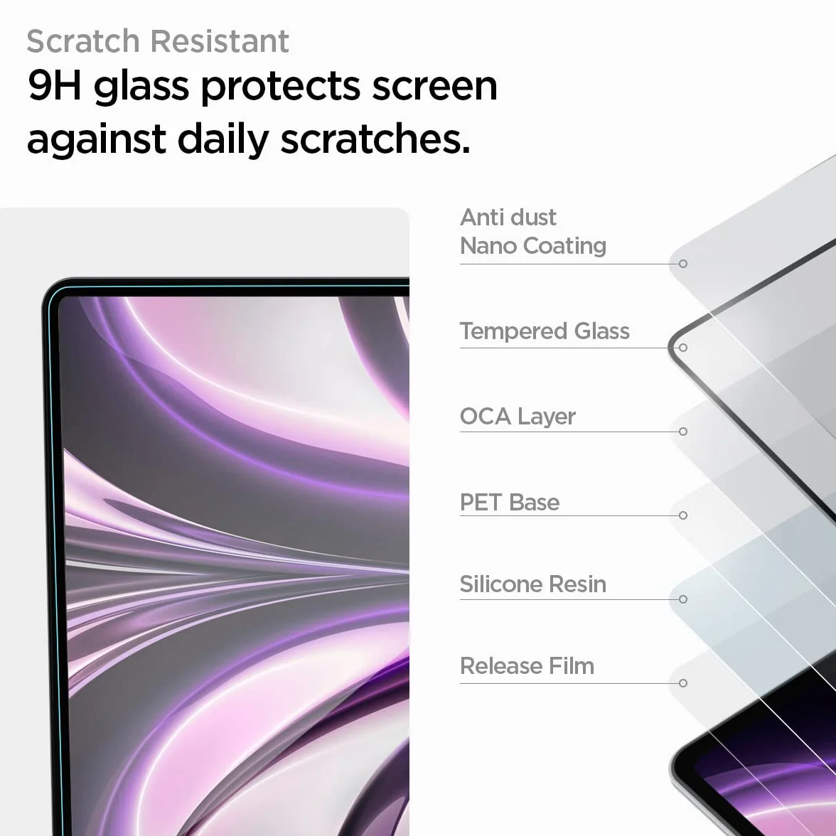 Spigen Glas.tR Slim Verre trempé MacBook Air 13 Pouces M5 (2026) M4 (2025) M3 (2024) M2 (2022) Protection écran
