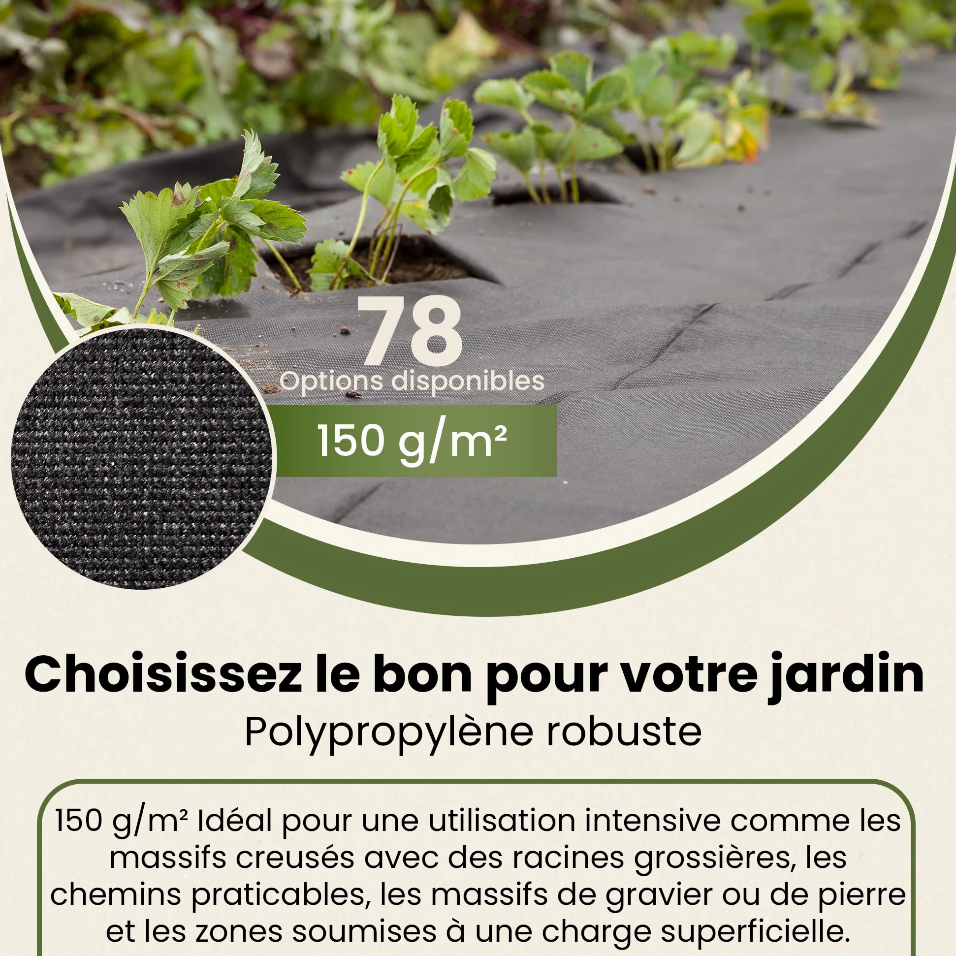 GARDENIX Toile Anti-Mauvaises Herbes 100 m² avec 50 piquets d'ancrage 100 m² (2 m x 50 m) – Perméable à l'eau 150 g/m² – Noir – Film Anti-UV, pour Plate-Bande surélevée, Film de Protection Contre Les