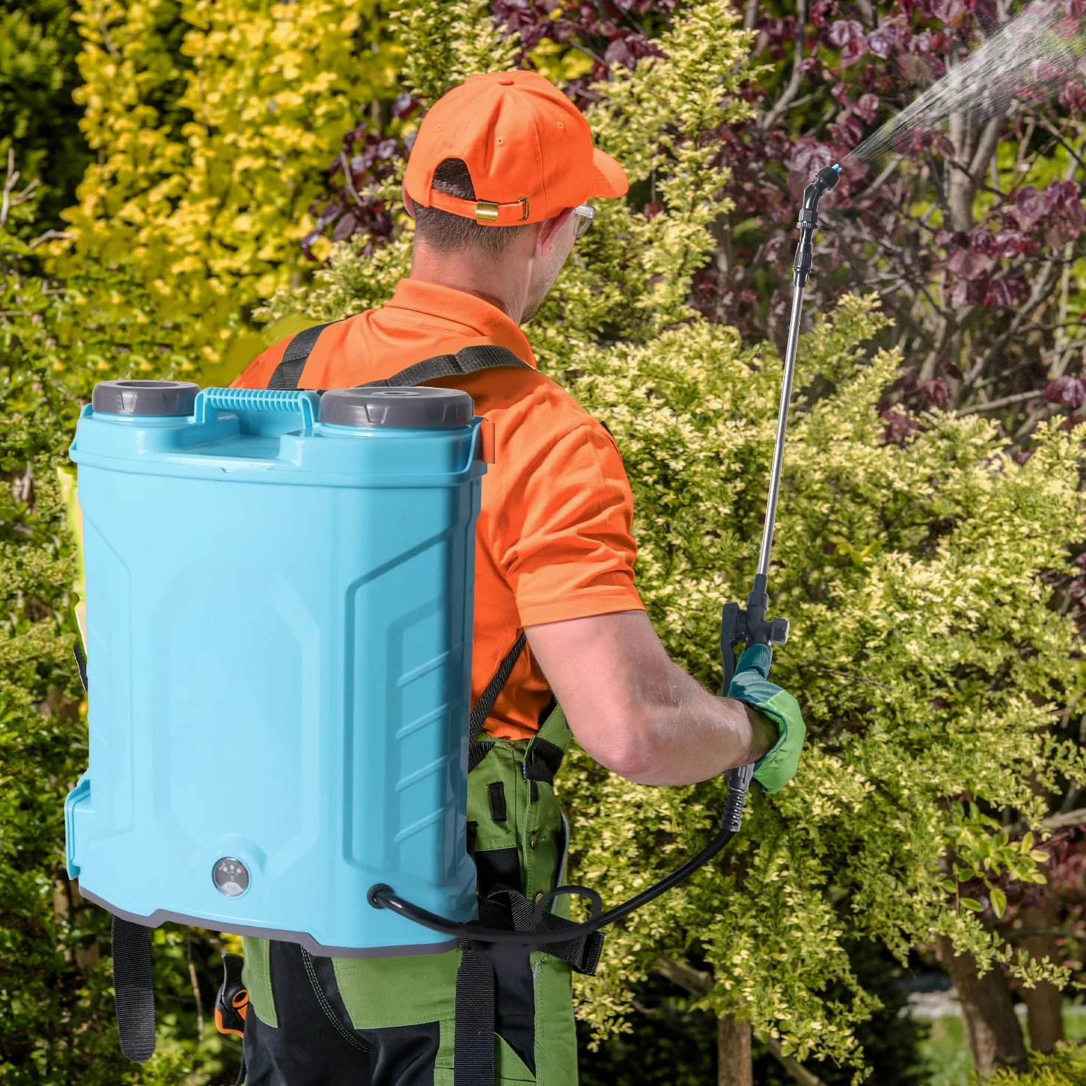 Pulvérisateur à Dos Électrique 16L, Pulvérisateur de Jardin Électrique avec 6 Buses de Brumisation Réglables, Pulvérisateur Rechargeable avec Batterie pour Arrosage et Nettoyage de Pelouse