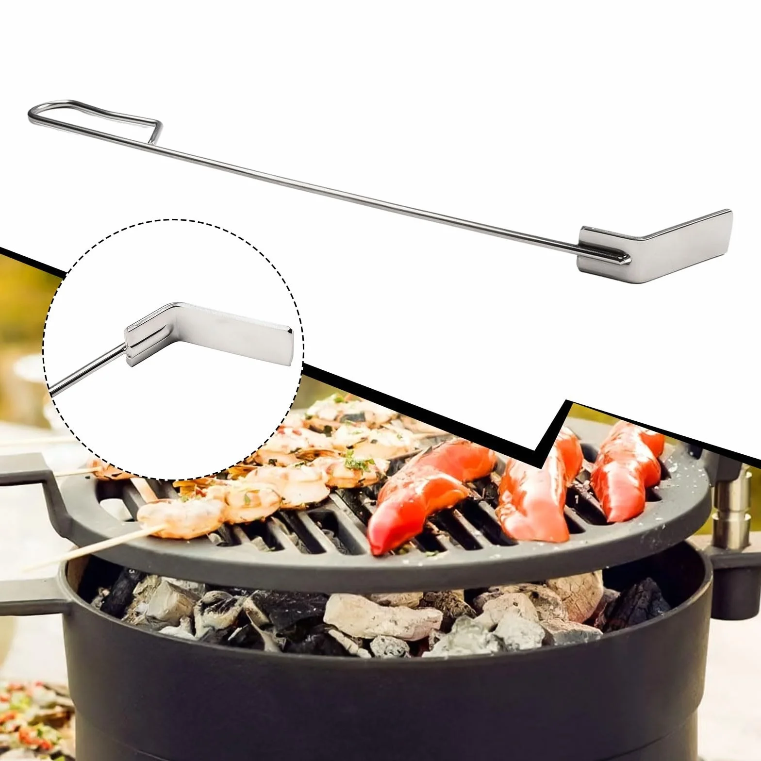 KamadoJoe râteau à cendres en acier inoxydable pour barbecue au charbon de bois